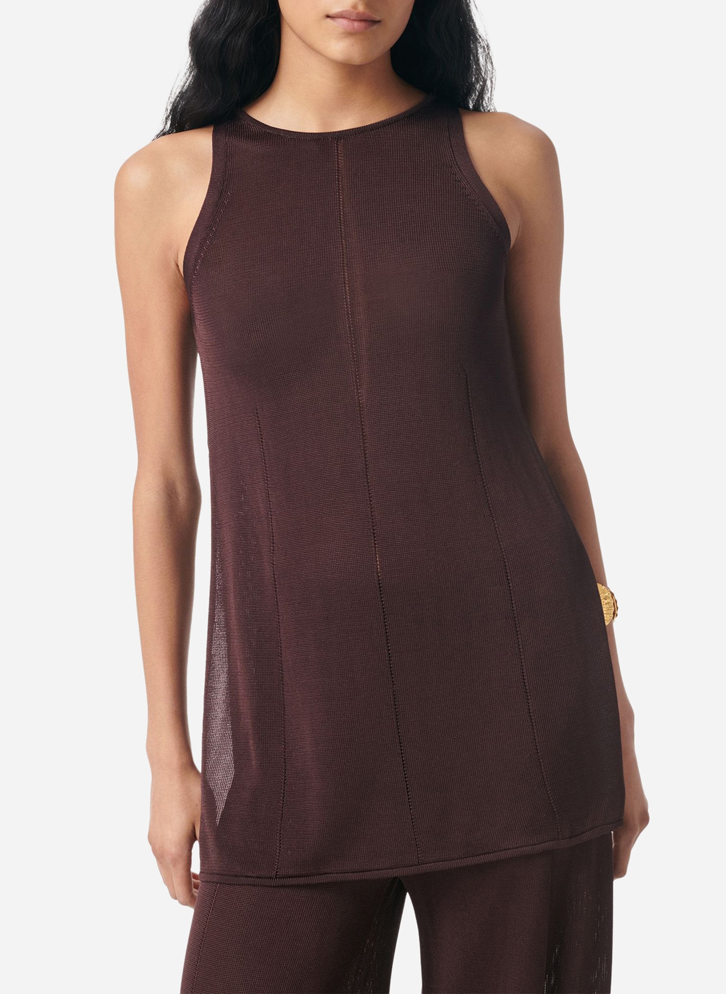 Top diritto in maglia VANESSA BRUNO Marrone