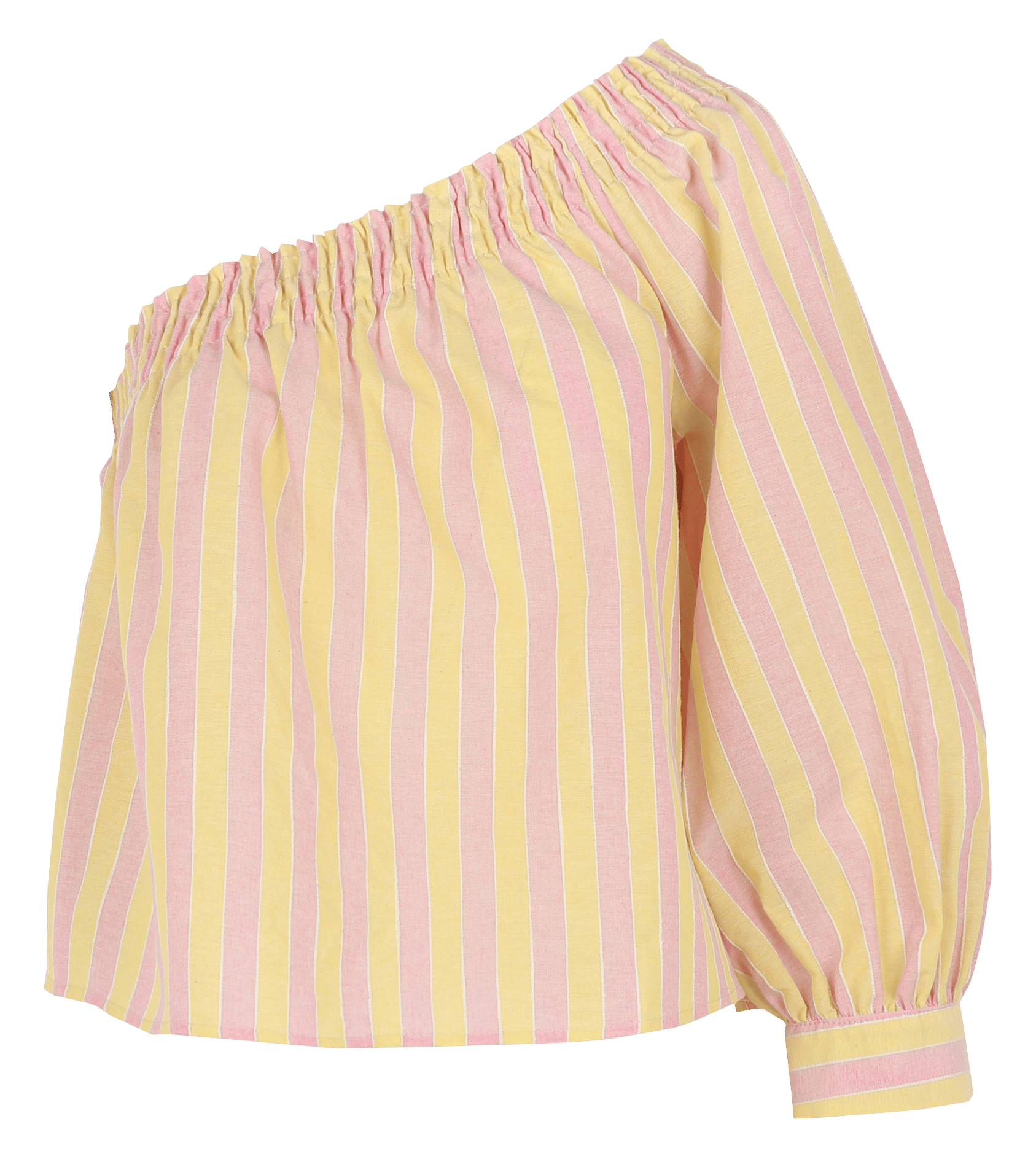 Asymmetrische top met strepen van gemengd katoen IMPERIAL Geel