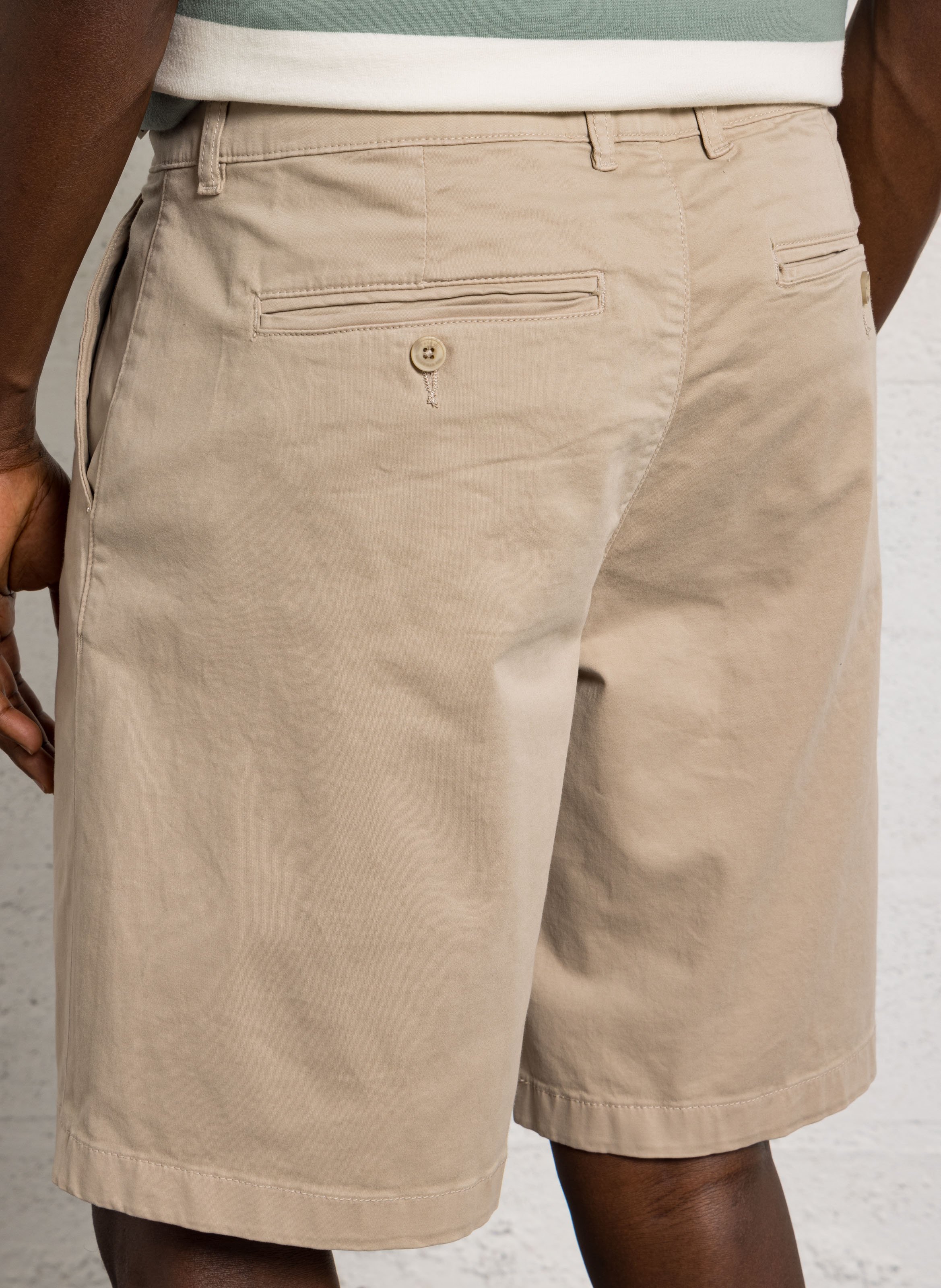 Bermuda de mezcla de algodón Beige