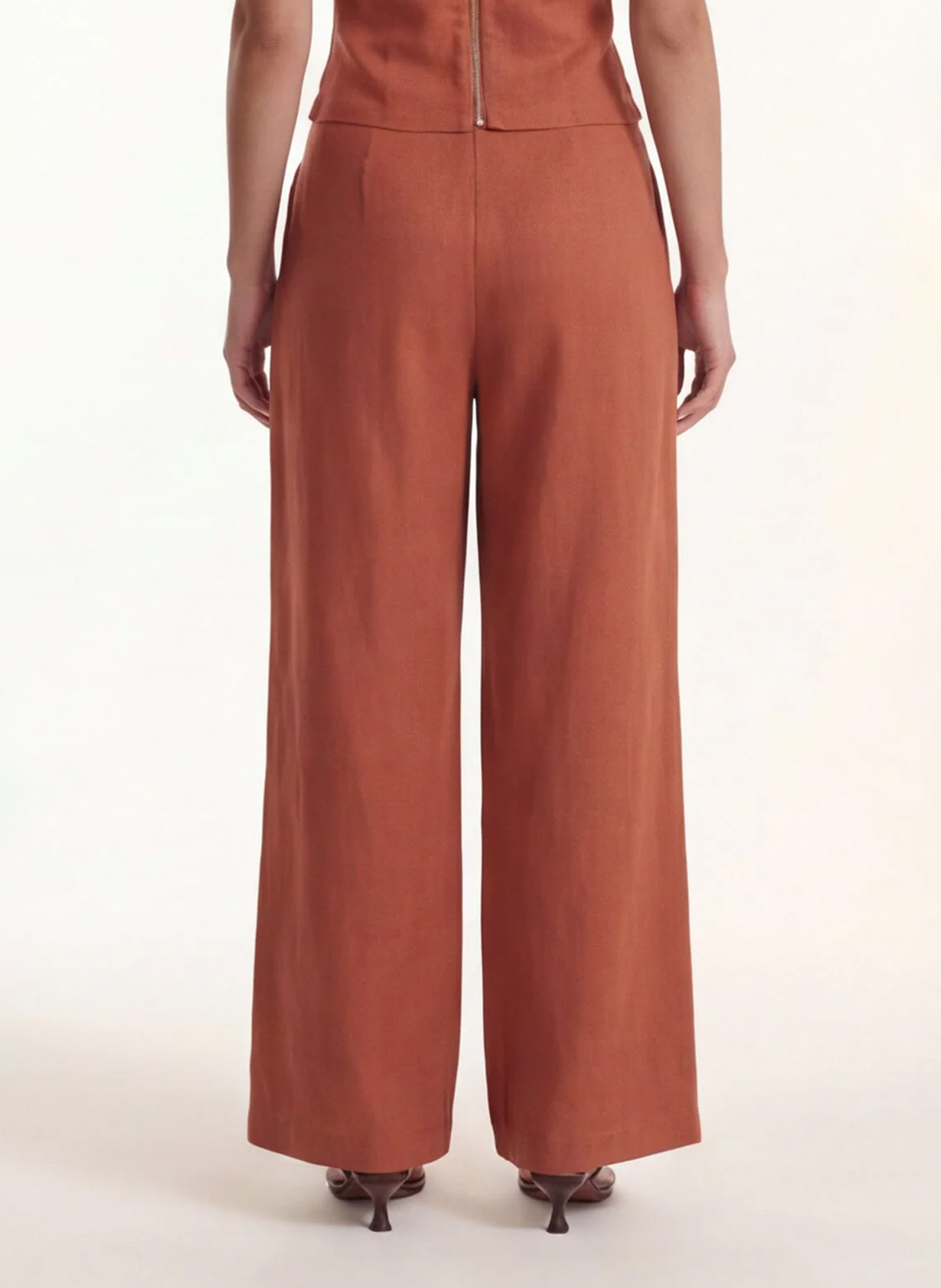Straight linen trousers KOOKAI Brown
