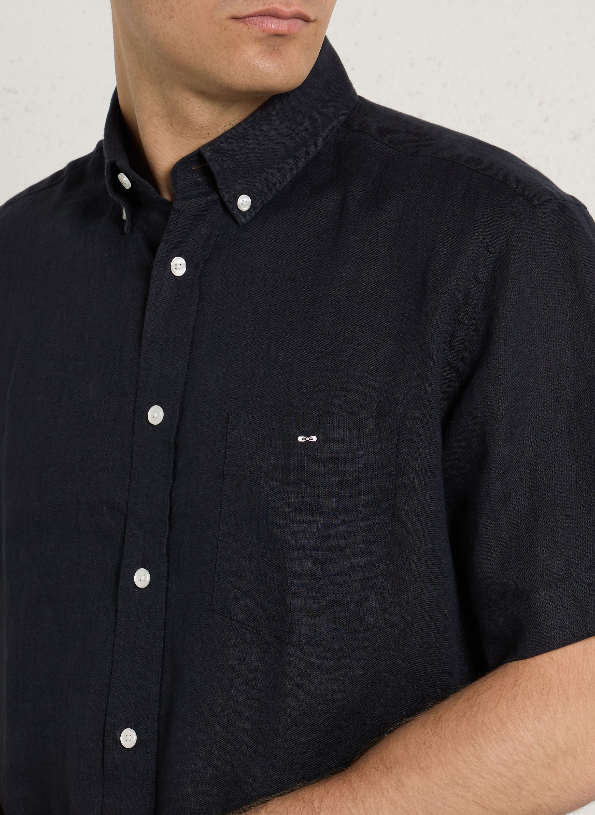 Chemise droite en lin EDEN PARK Bleu