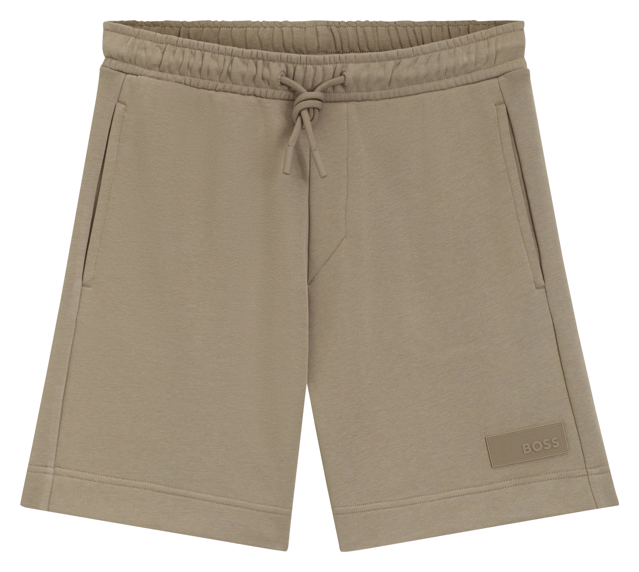 Short droit en coton mélangé BOSS Kaki