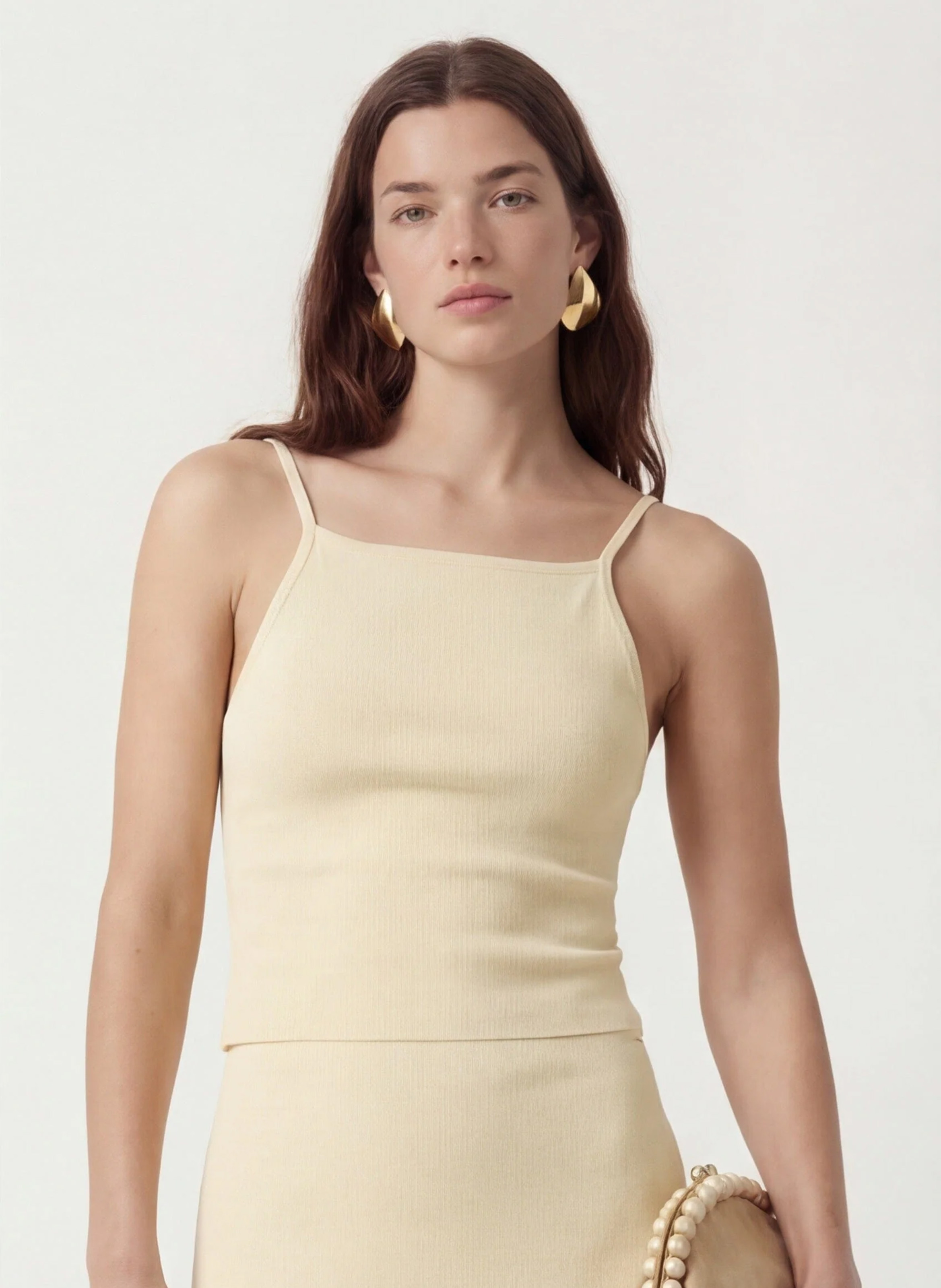 Fitted knit tank top KOOKAI Beige