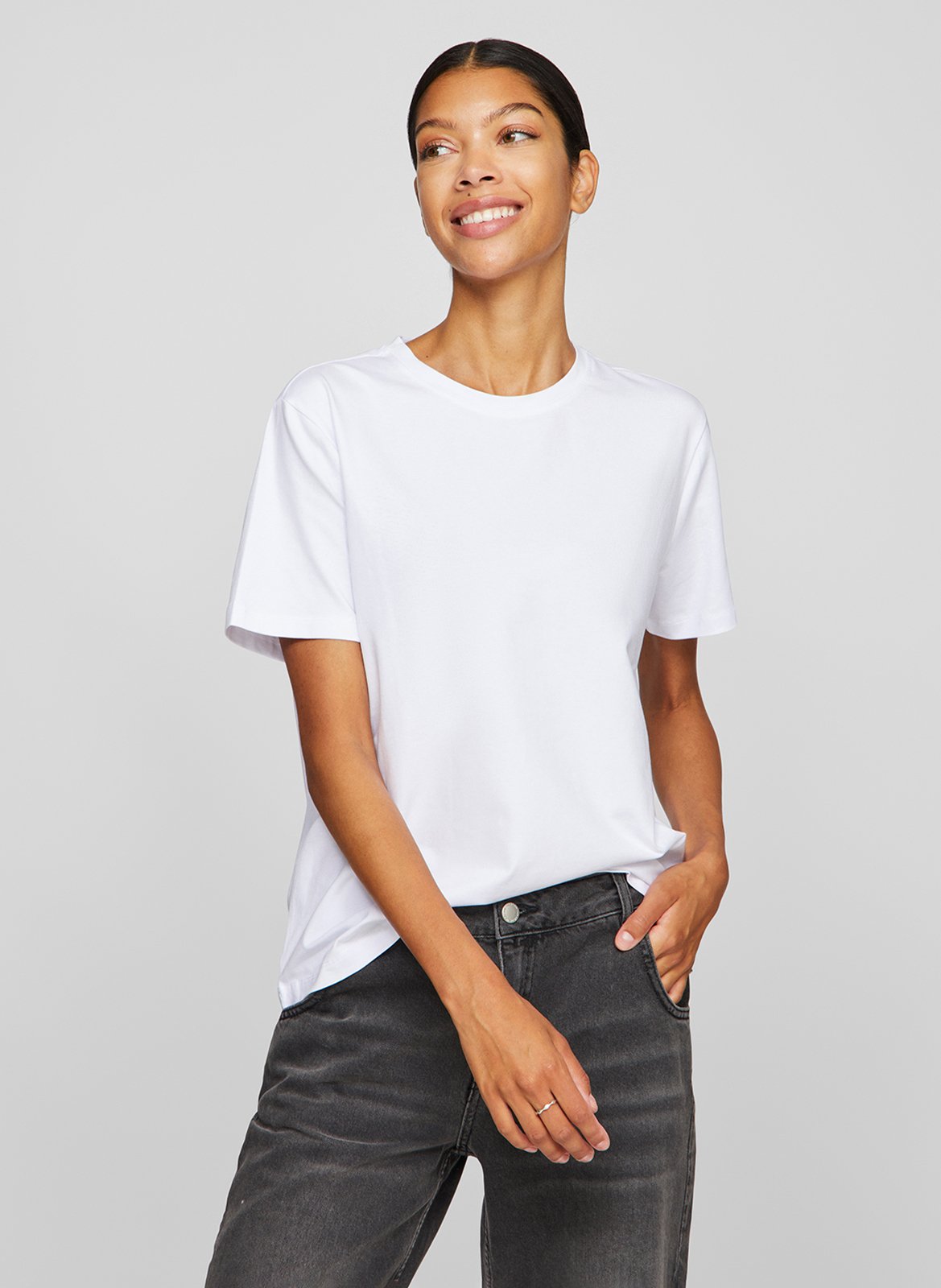 Rundhals-T-Shirt aus Bio-Baumwoll-Mix VILA