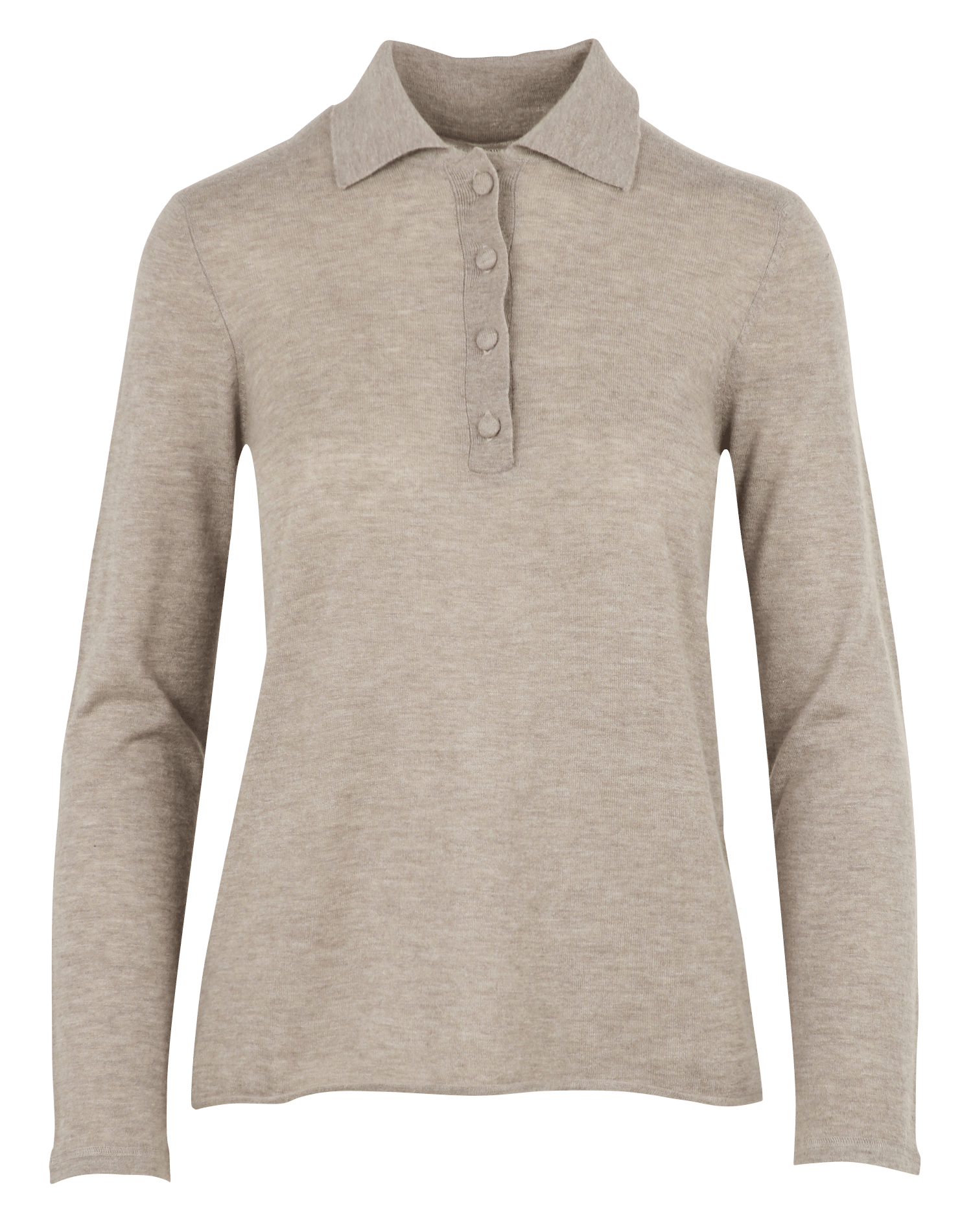 Polo manches longues en cachemire MAJESTIC FILATURES Beige