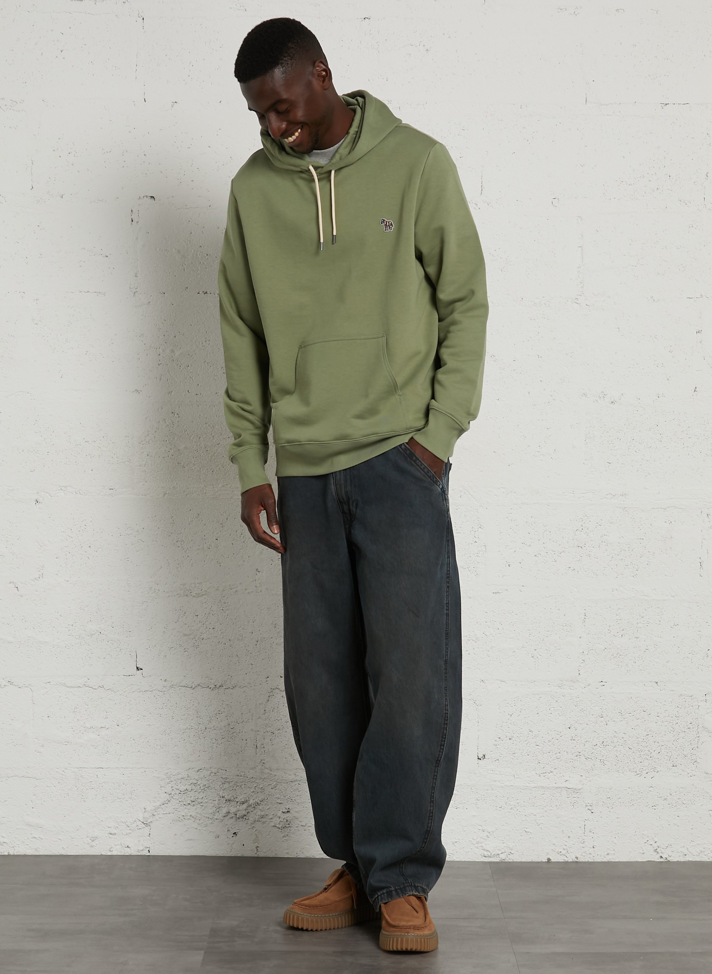 Organic cotton hooded sweatshirt PAUL SMITH Green