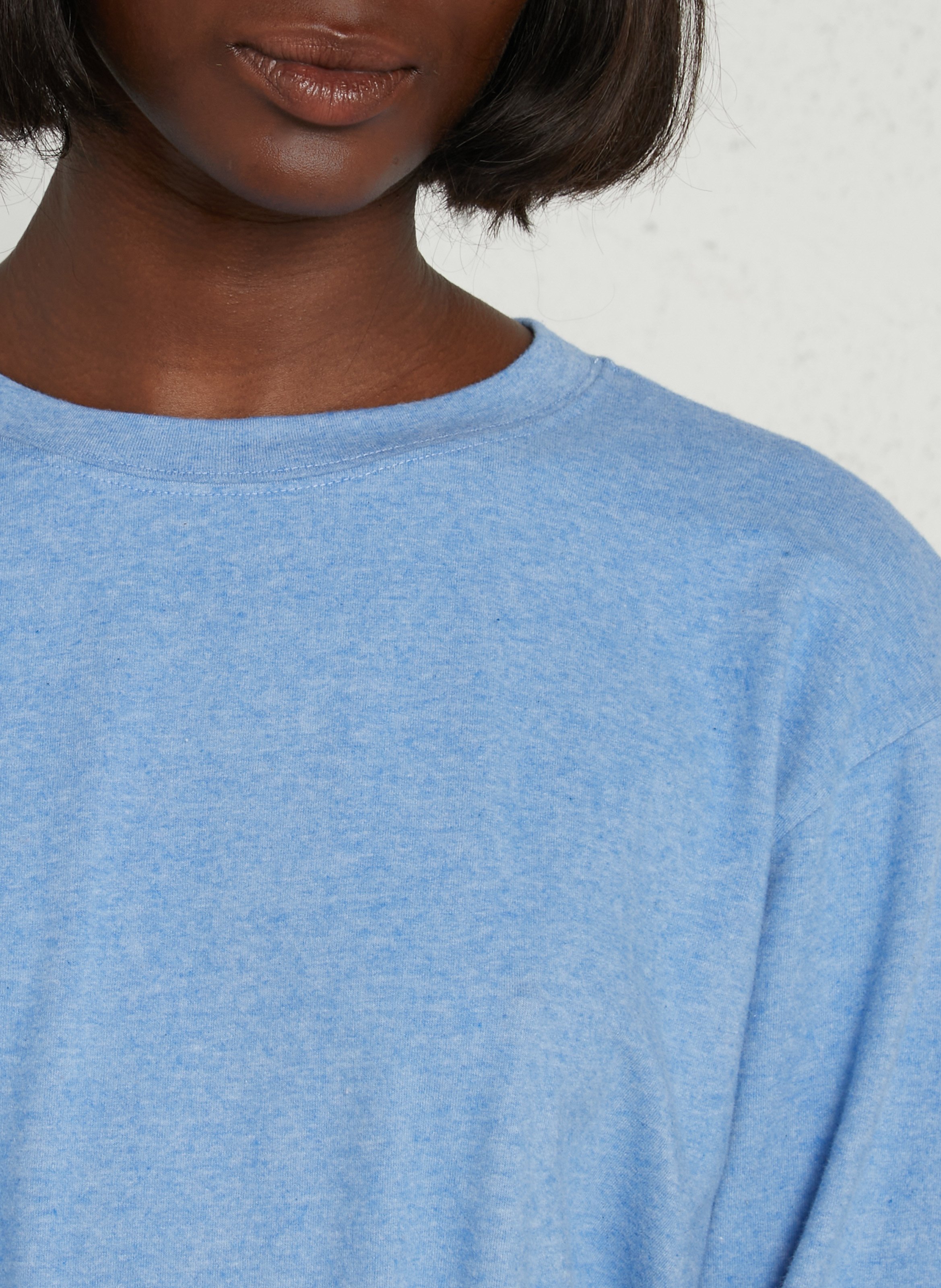 Cotton-blend sweater with round neck AMERICAN VINTAGE Blue