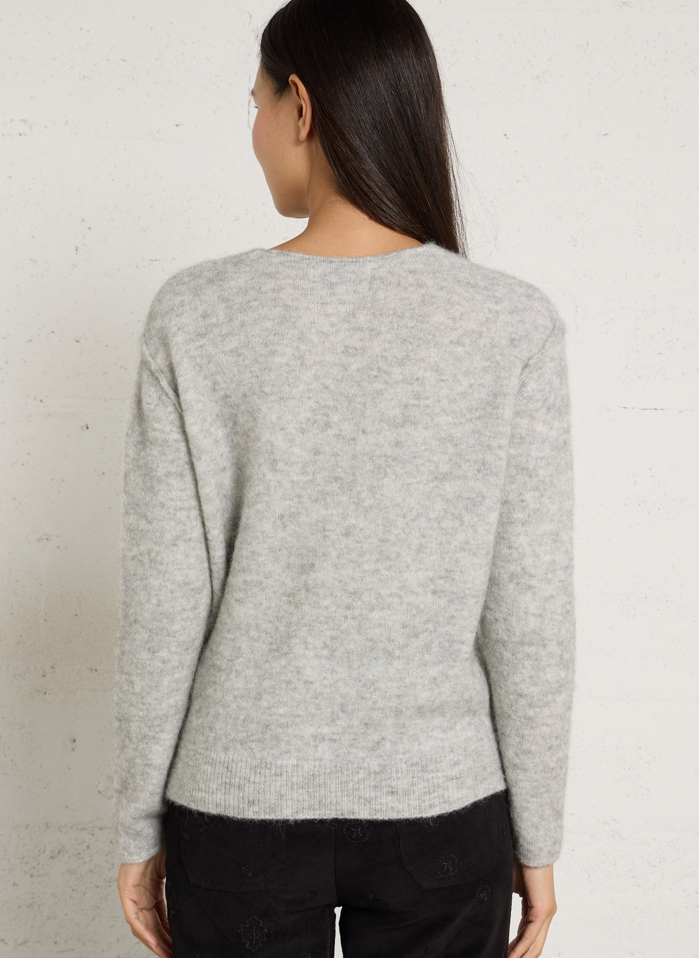 Pull oversize en laine mélangée MAISON ANJE Argent