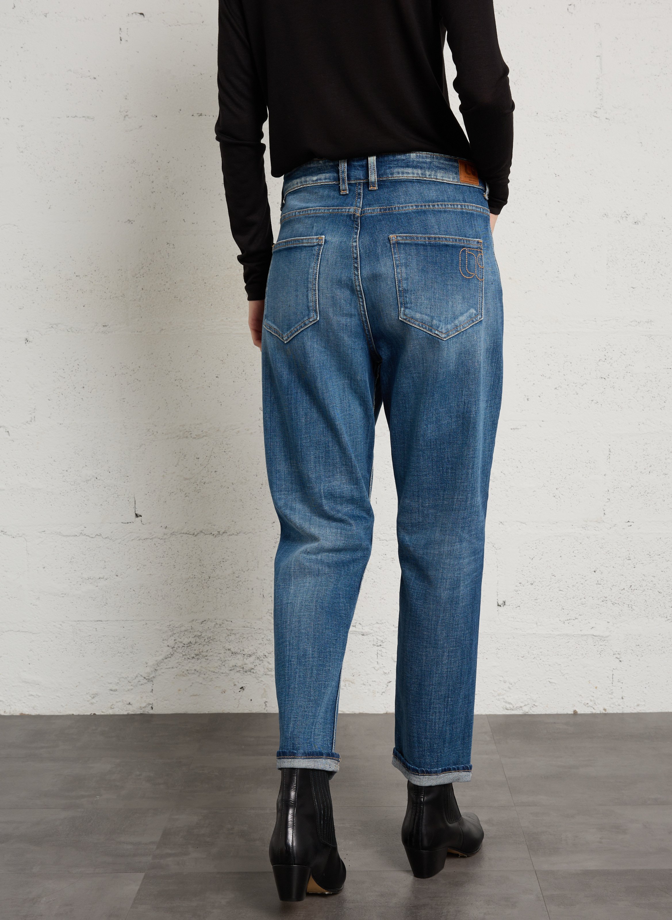 Weite Boyfriend-Jeans, Länge 34 LE TEMPS DES CERISES Blau