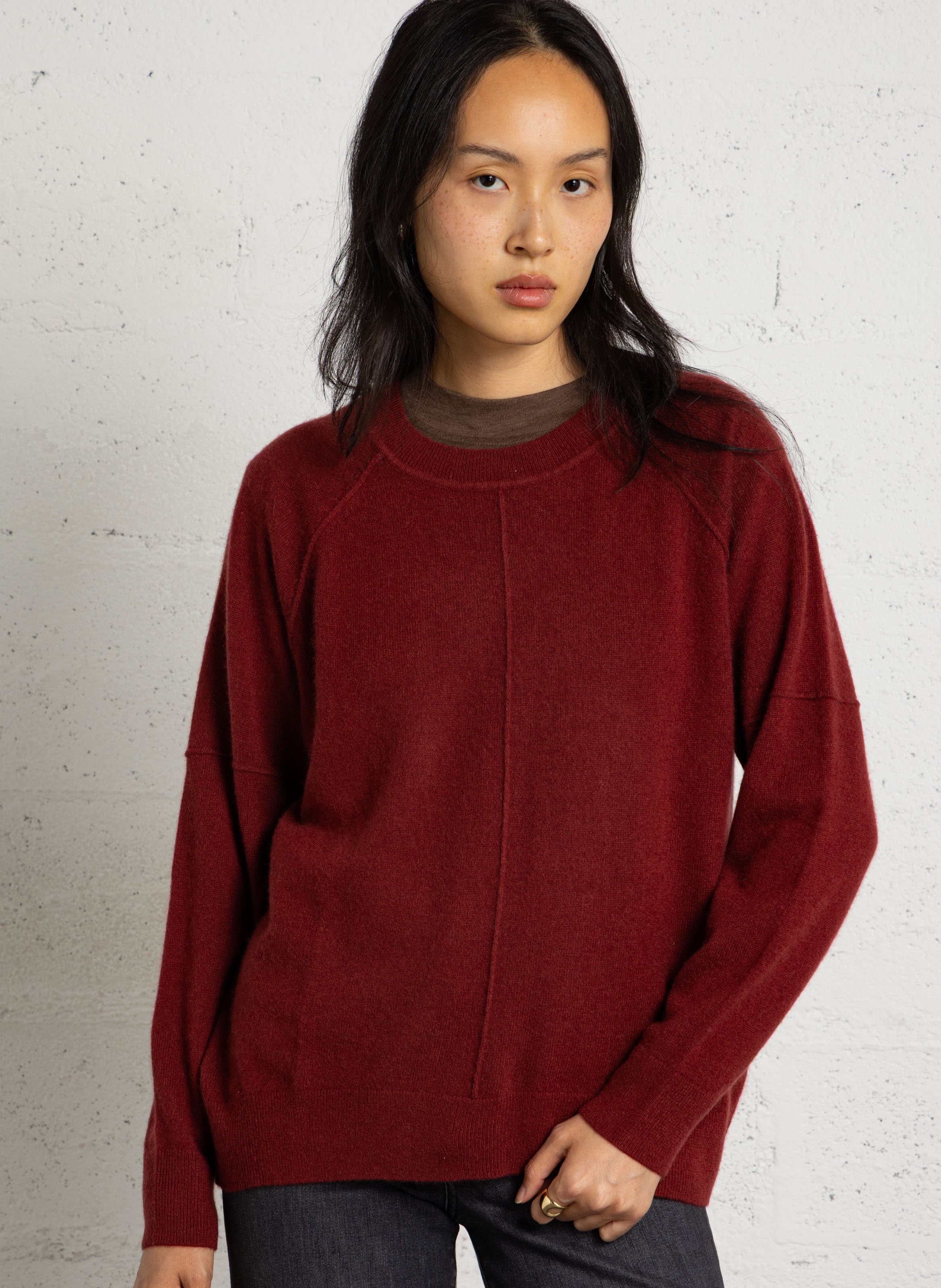 Pull droit col rond en cachemire MAISON 123