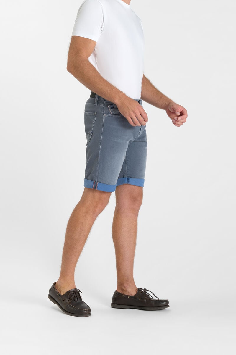 Zip-Front Denim Bermuda Shorts LE TEMPS DES CERISES Grey