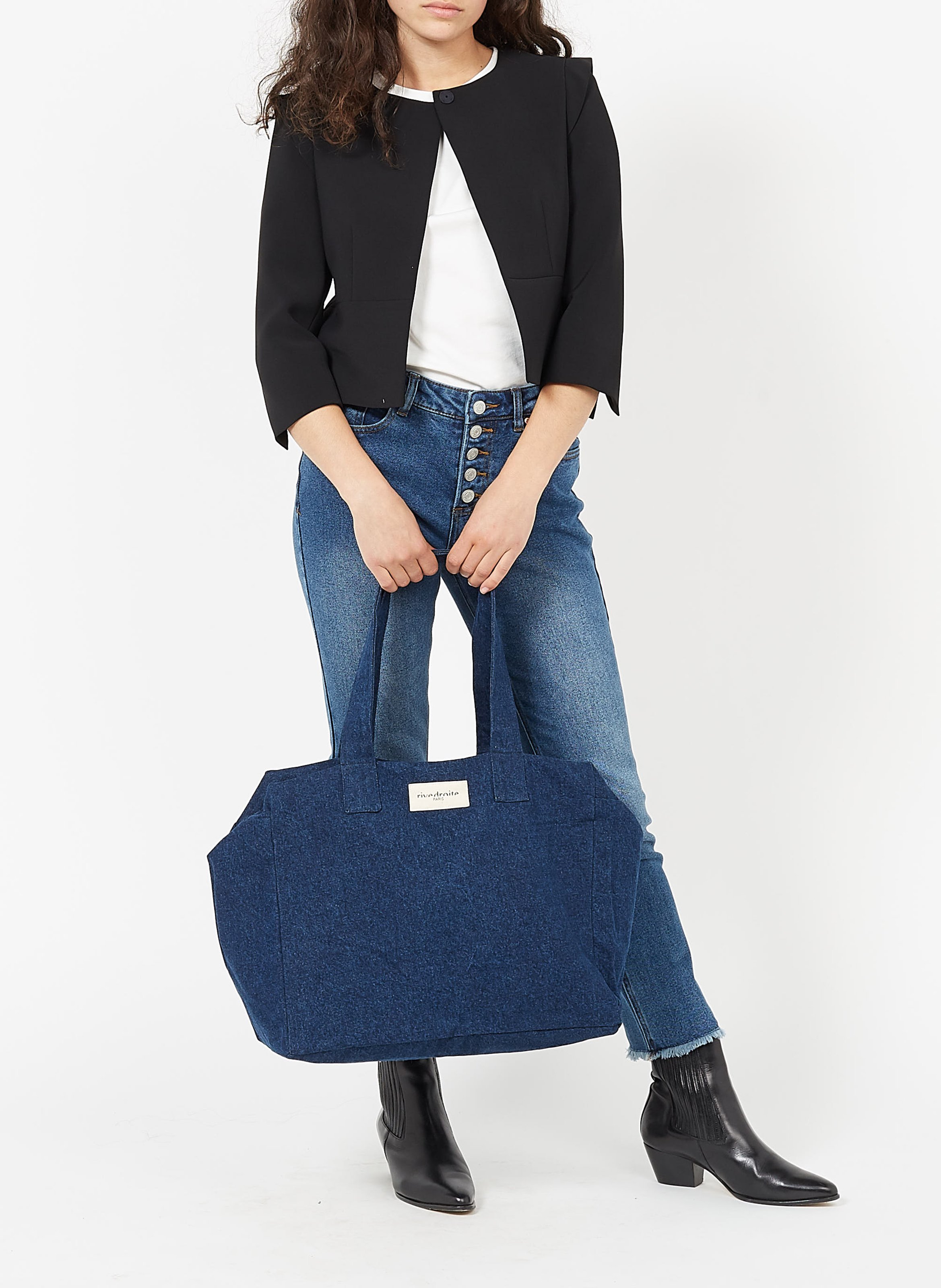 Shopper van denim RIVEDROITE PARIS Blauw