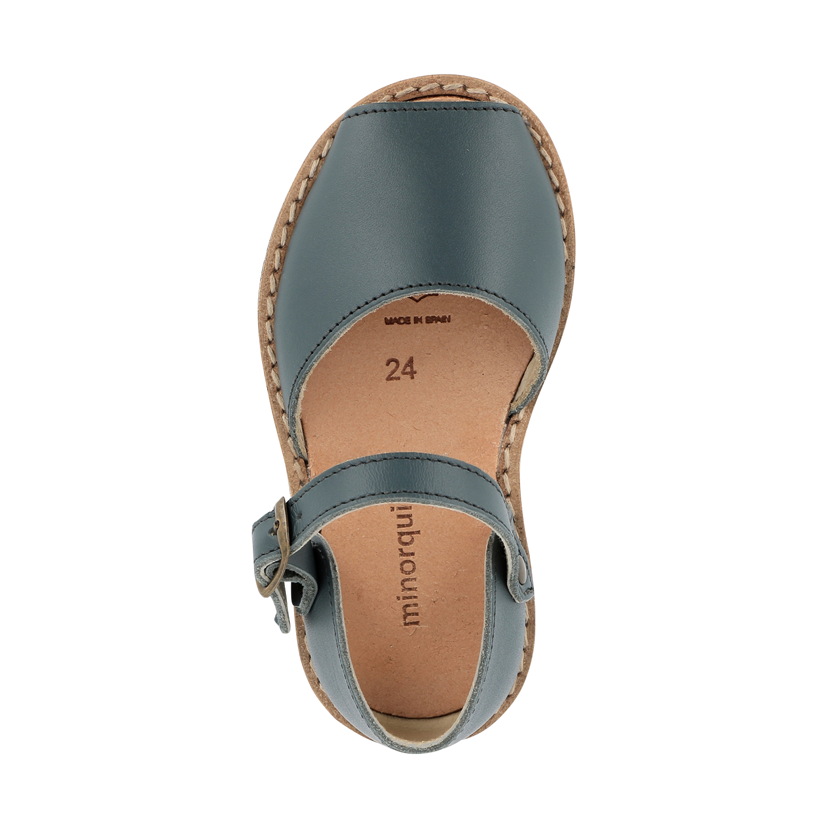 Sandales en cuir lisse MINORQUINES Bleu