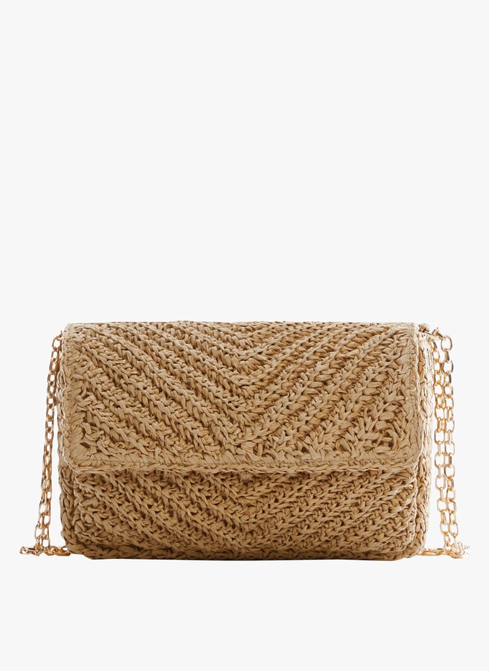 Borsa a tracolla in paglia Beige