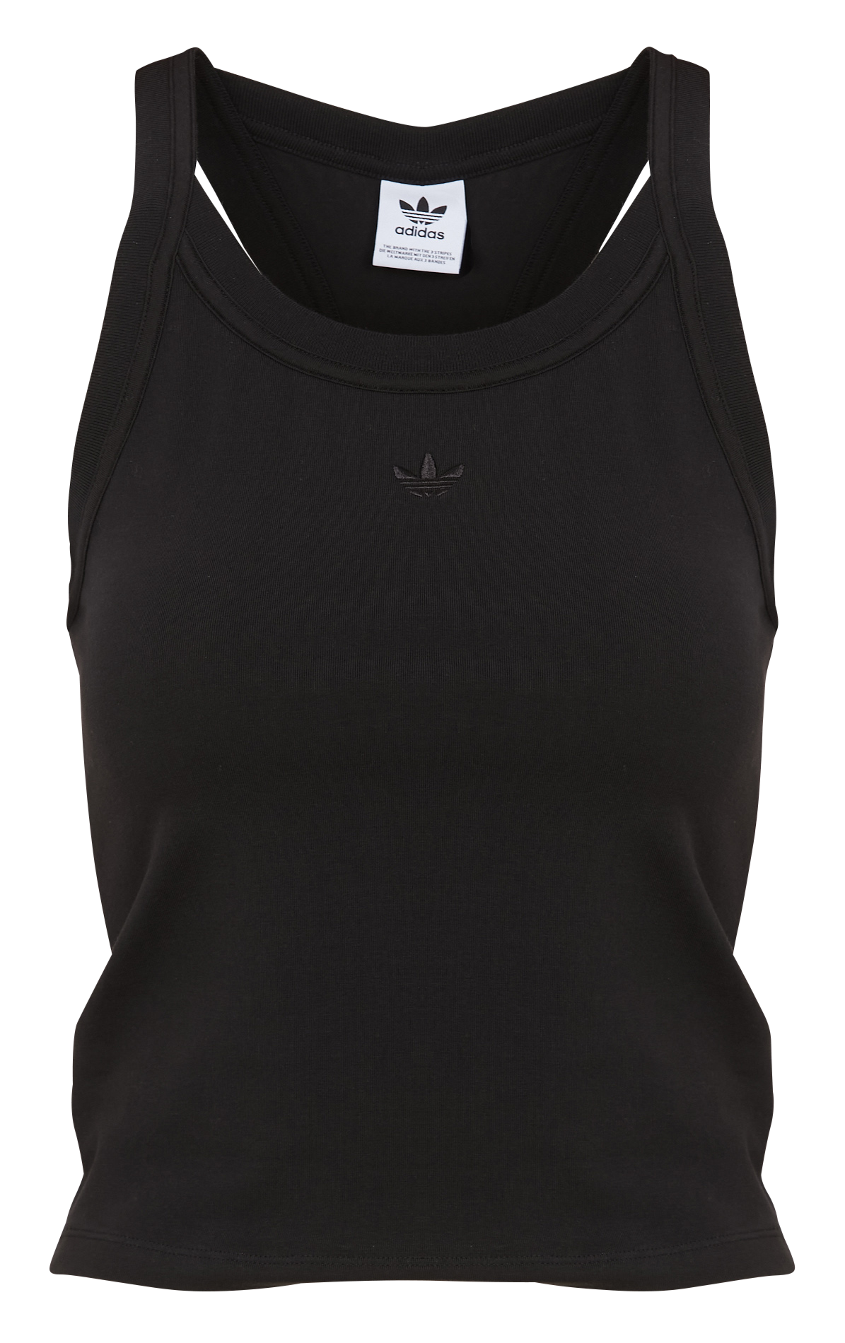 Recht singlet van katoenmix met ronde hals ADIDAS Zwart