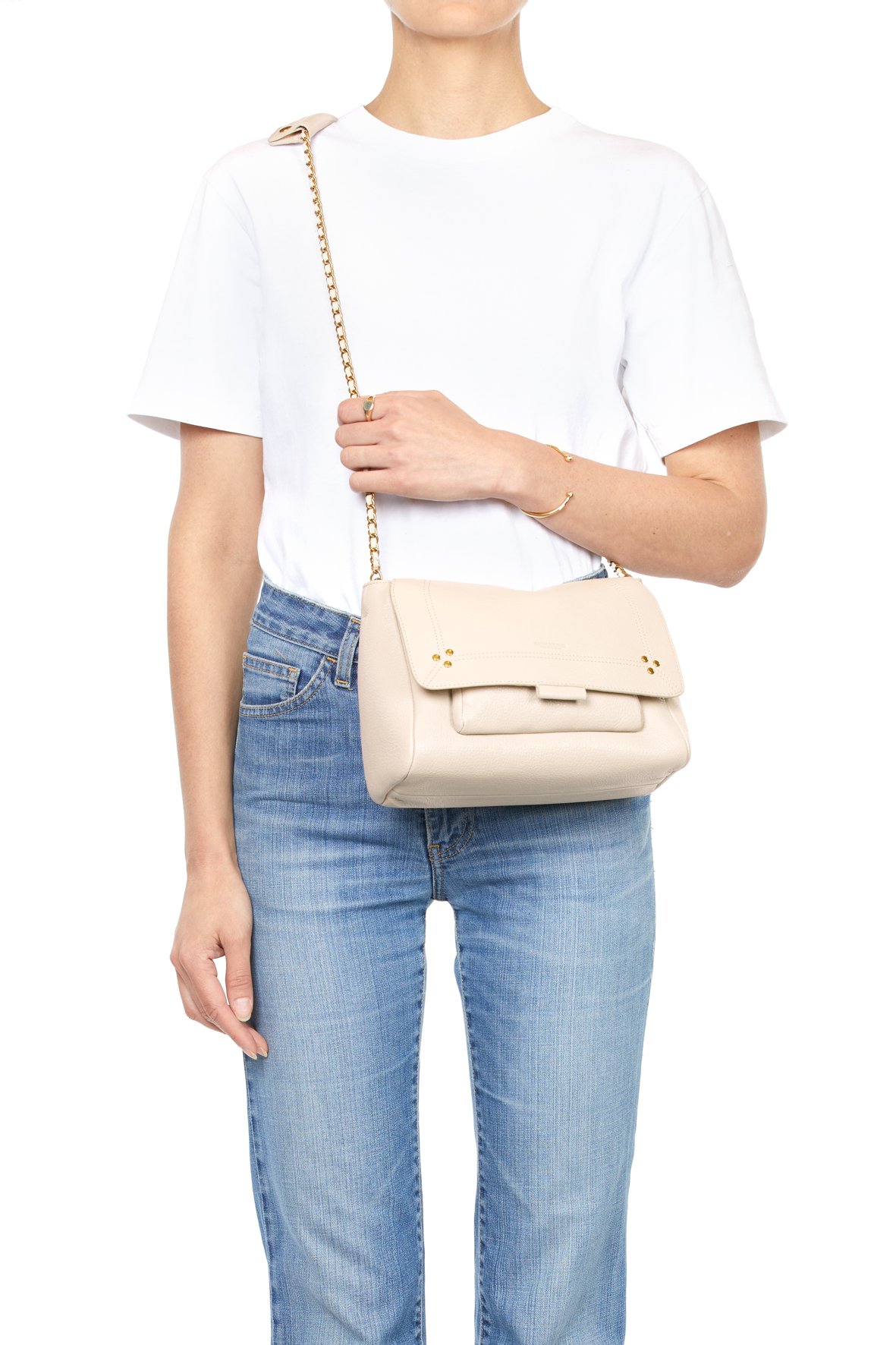 Sac besace en cuir JEROME DREYFUSS Beige