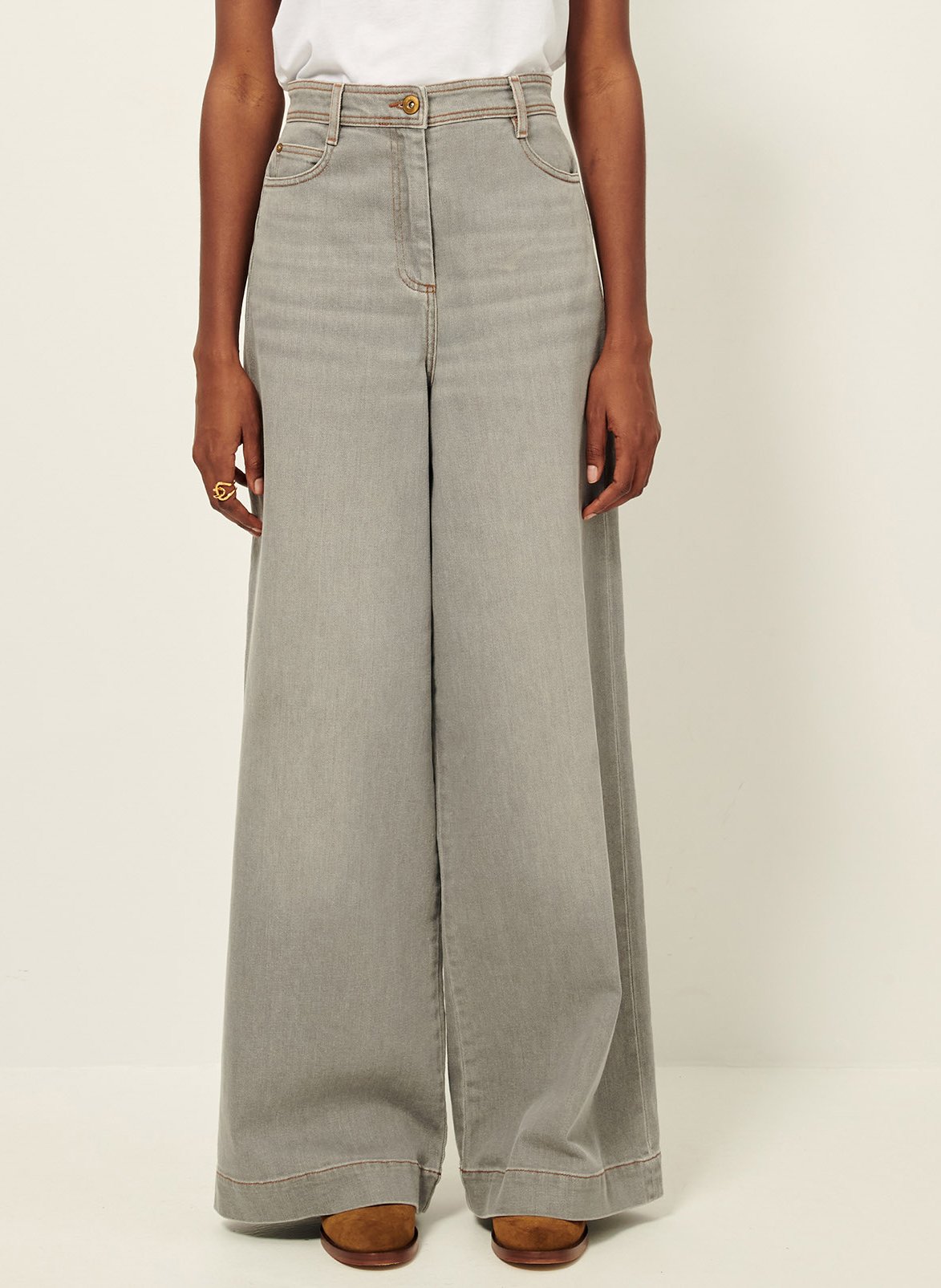 Weite Jeans aus Baumwoll-Mix GrauSESSUN