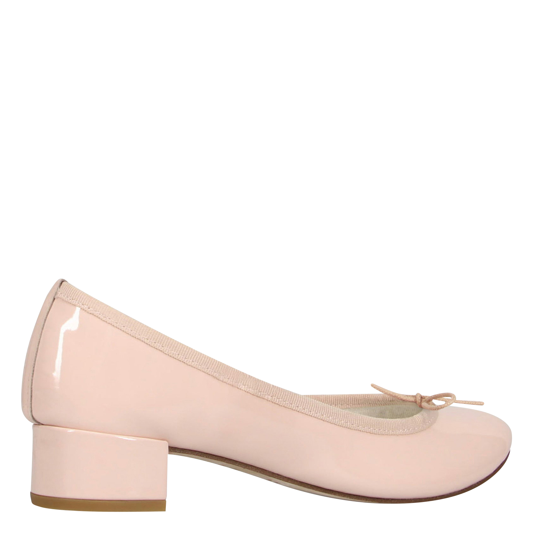 Heeled patent leather ballet pumps Pink