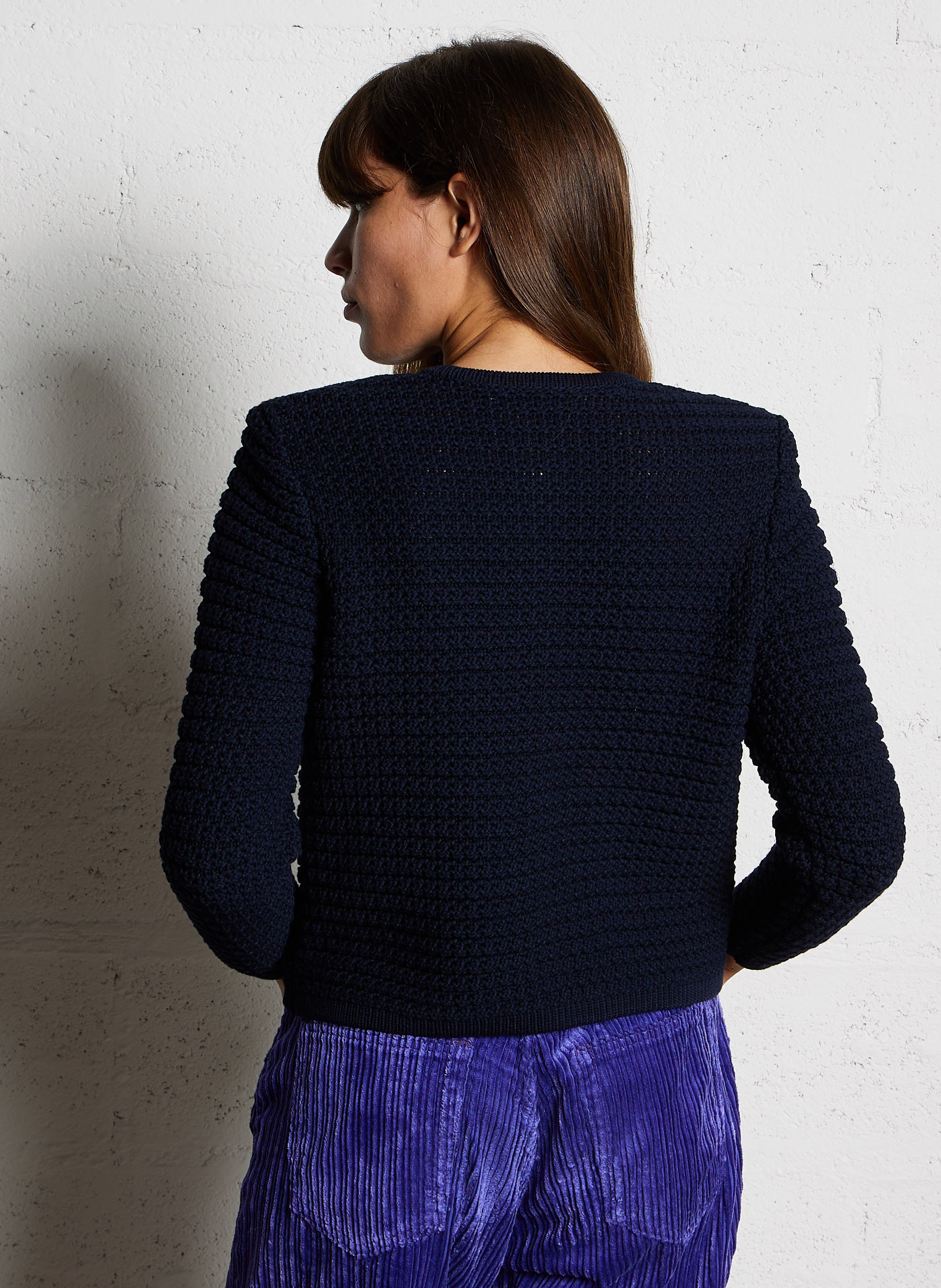 Recht vest met ronde hals | katoenblend BA&SH Blauw