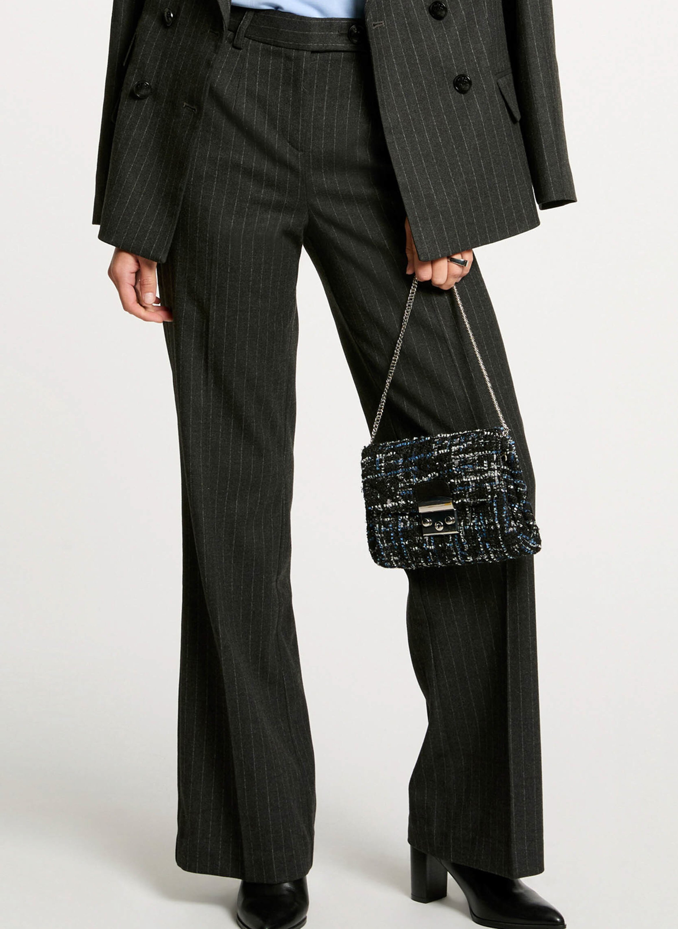 Pantalon large rayé MORGAN Gris