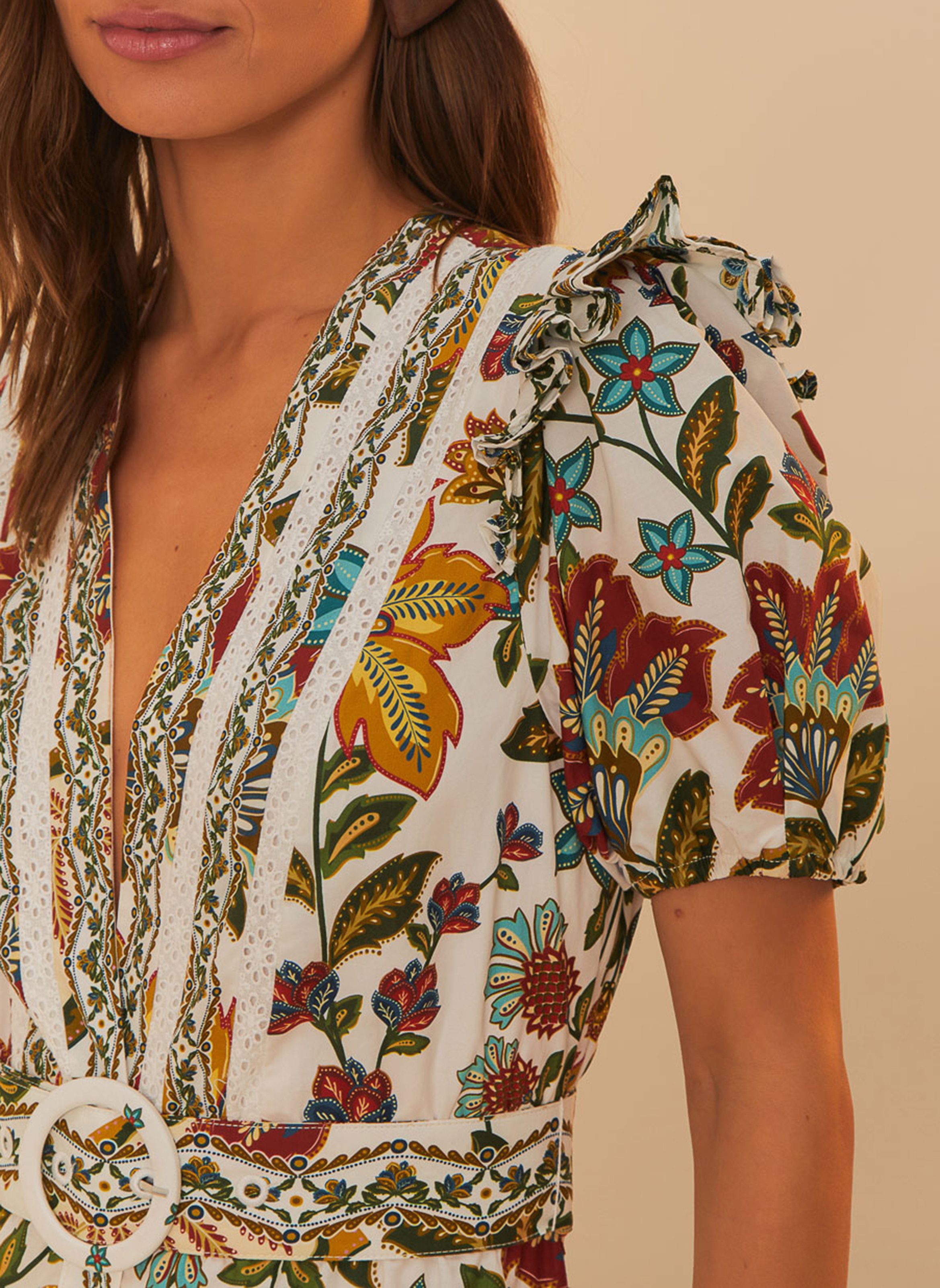 Robe longue en coton imprimé FARM RIO Multicolore