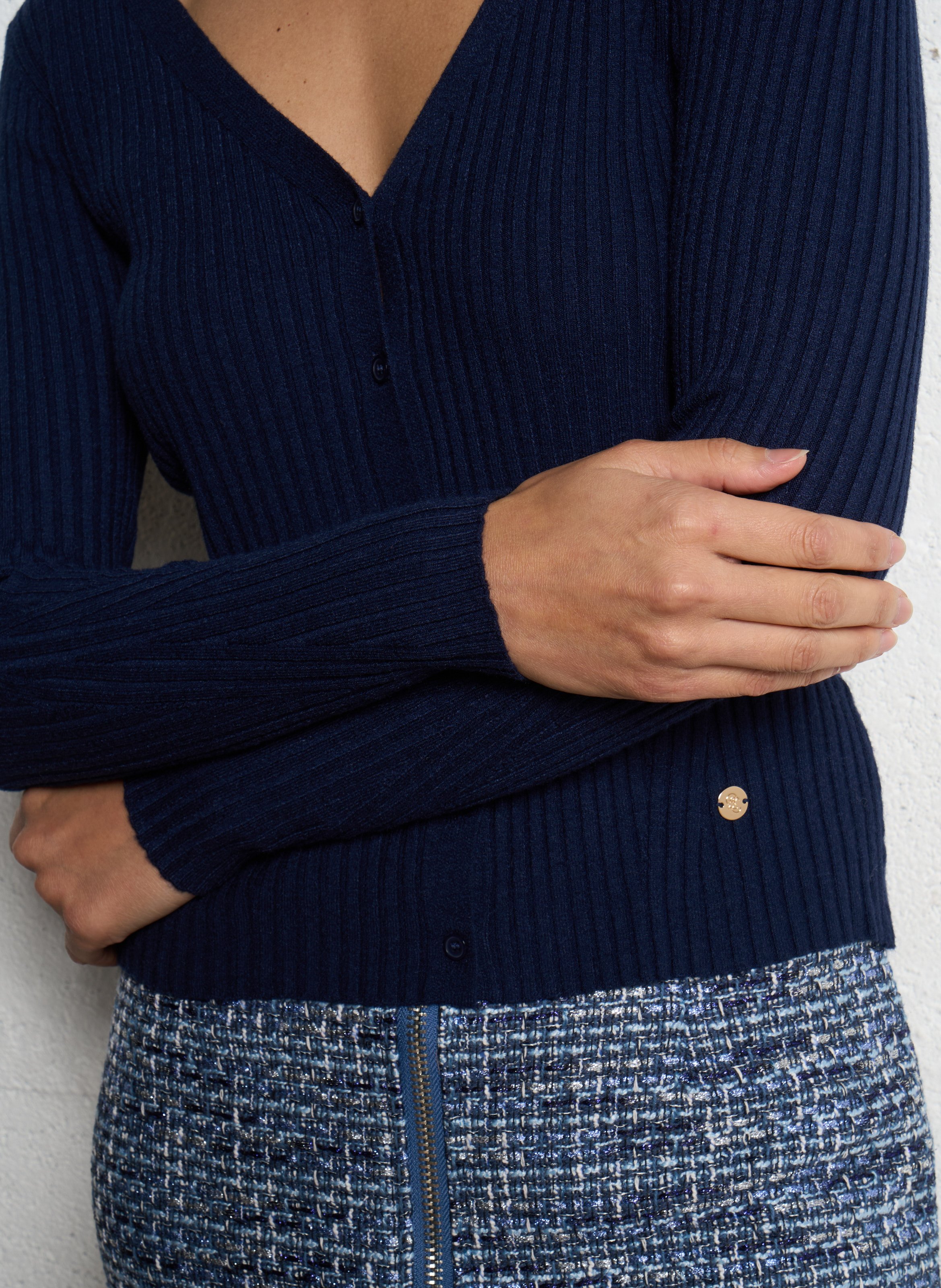 Aansluitend vest in geribbelde stof LA PETITE ETOILE Blauw