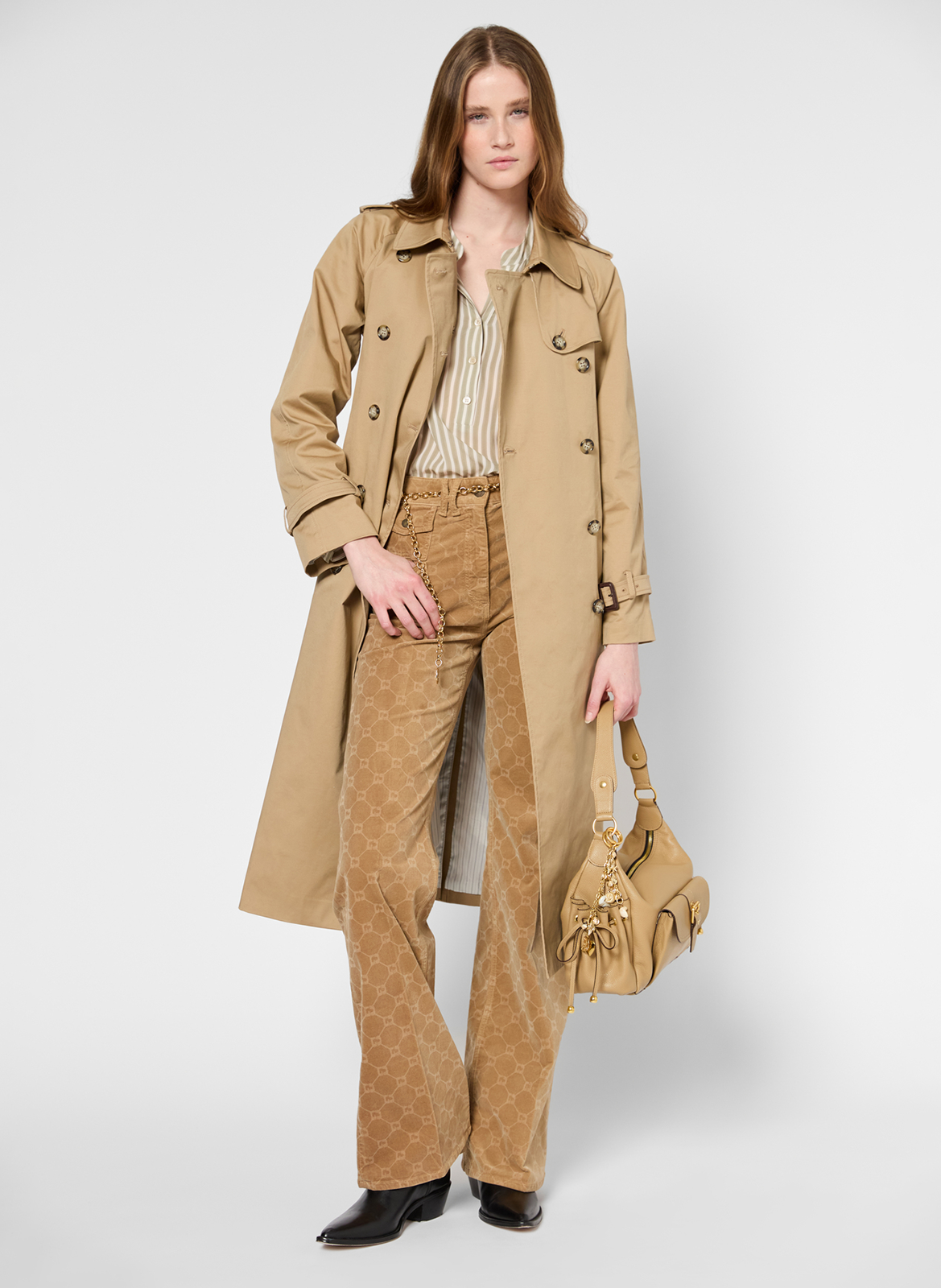 Trench long en coton mélangé GERARD DAREL Beige