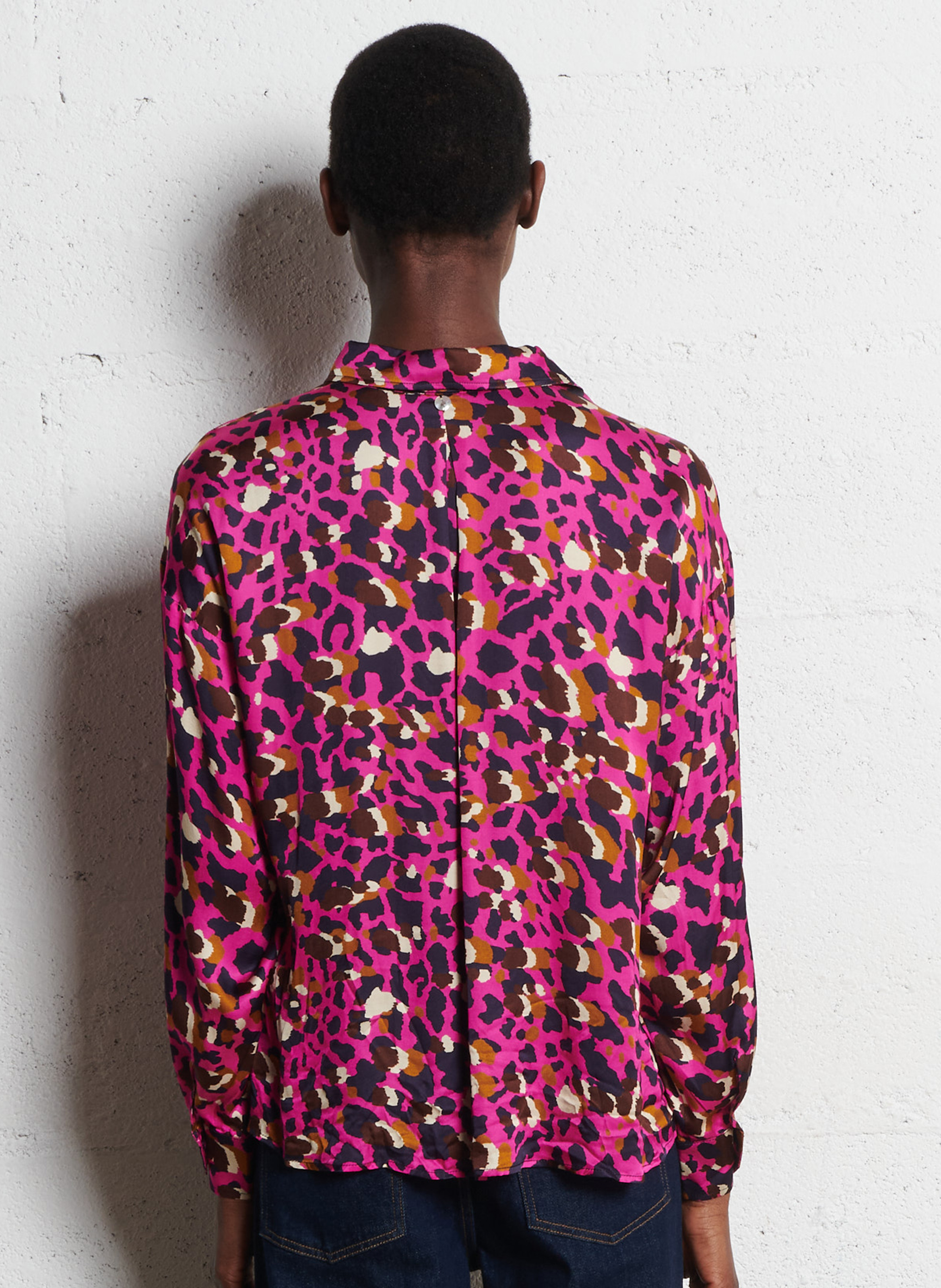 Oversize-Bluse mit klassischem Kragen ONE STEP Rosa