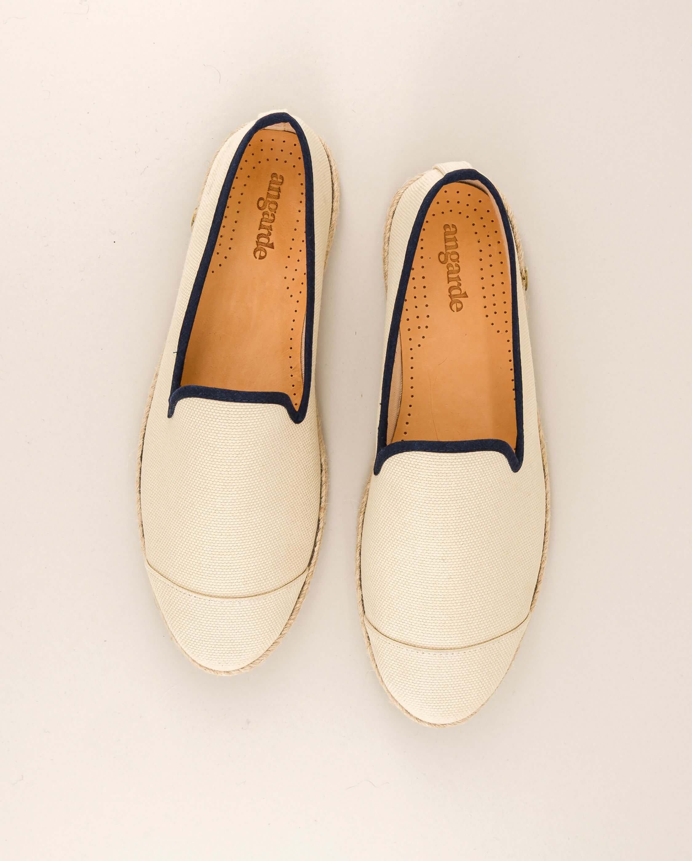 Men's cotton espadrilles, beige navy ANGARDE Beige