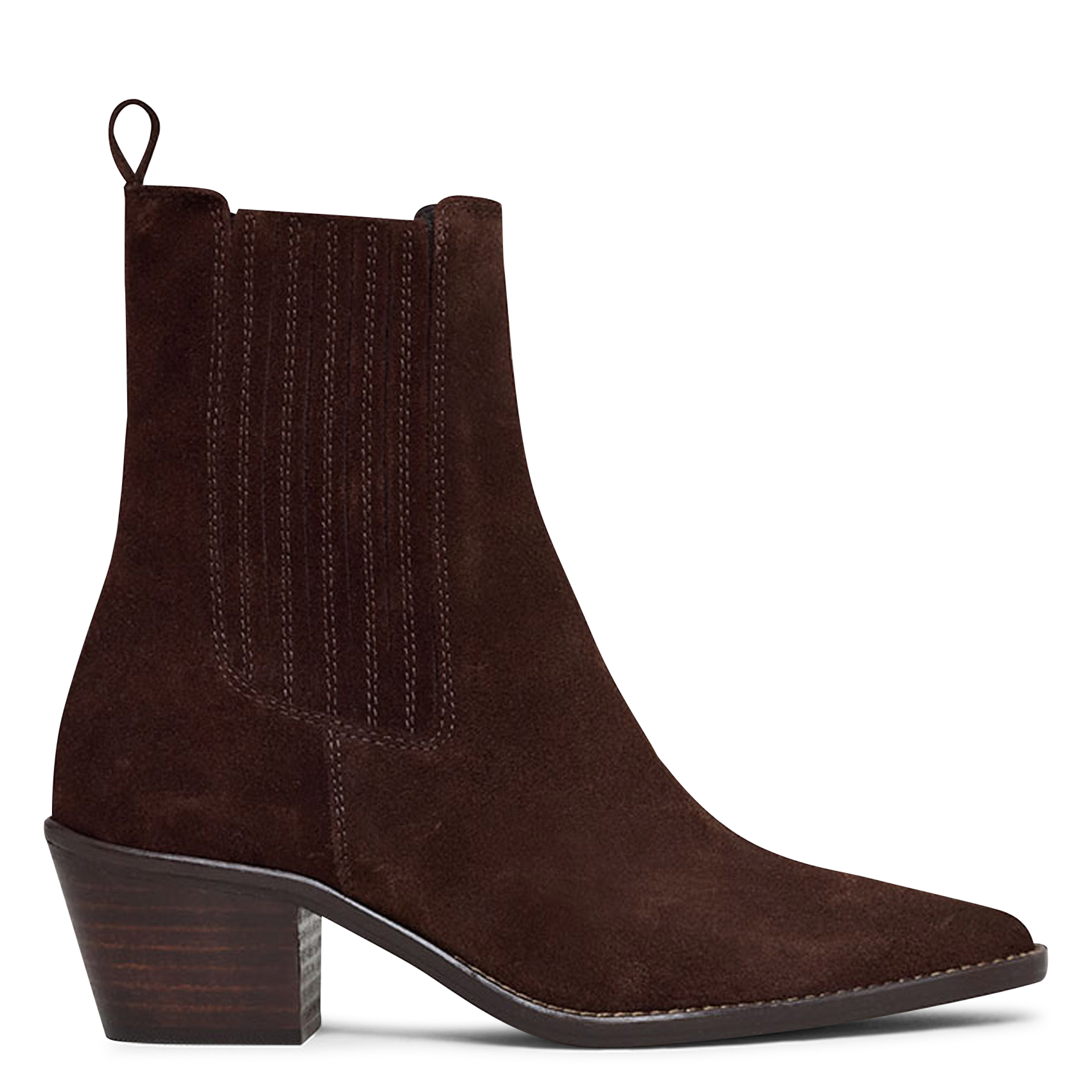 Bottines western talons mi-hauts en cuir velours JONAK
