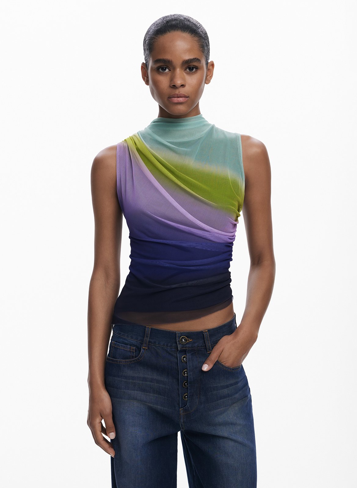 Bedrucktes Viskose-Top DESIGUAL Rot