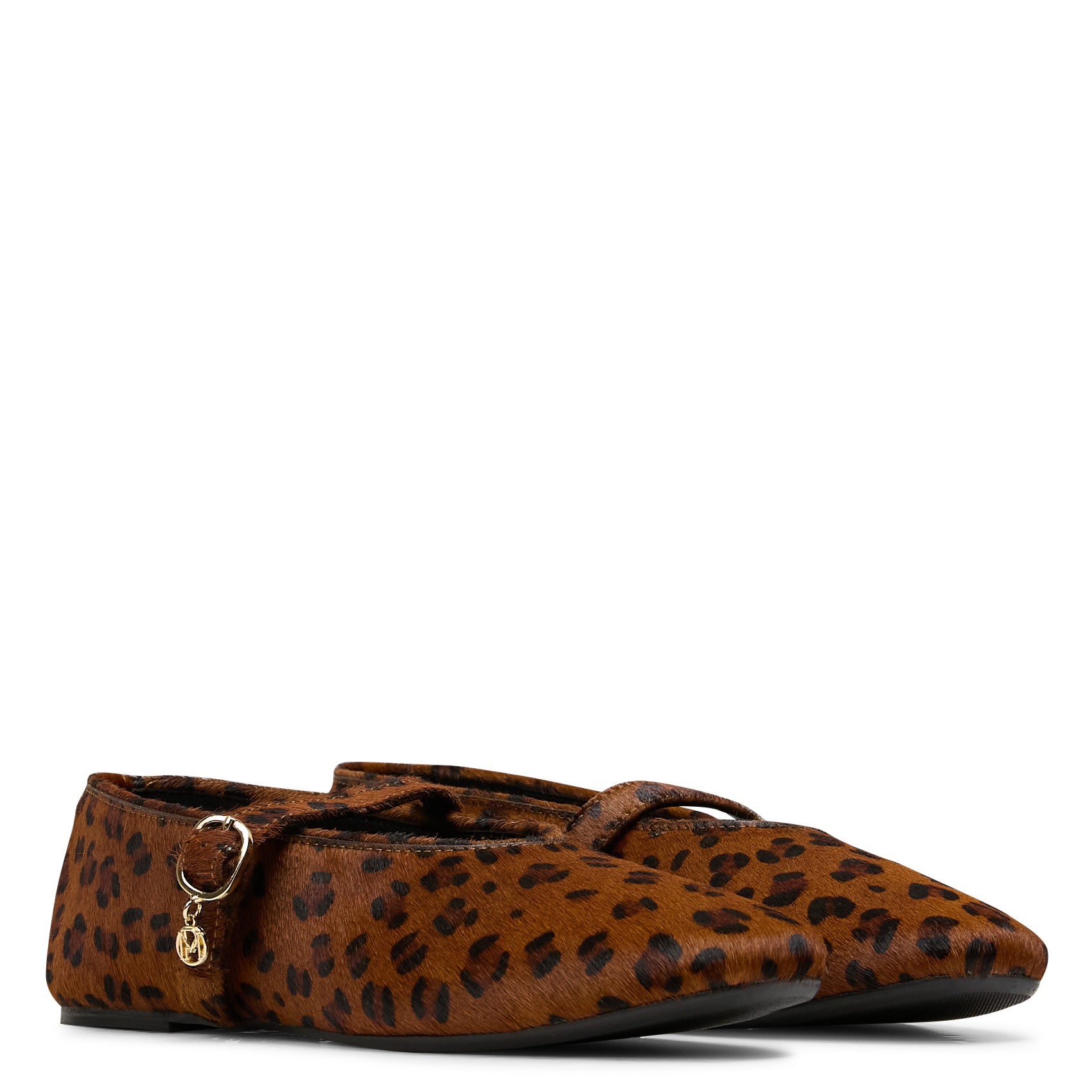 Leopard print leather ballet flats PETITE MENDIGOTE Beige