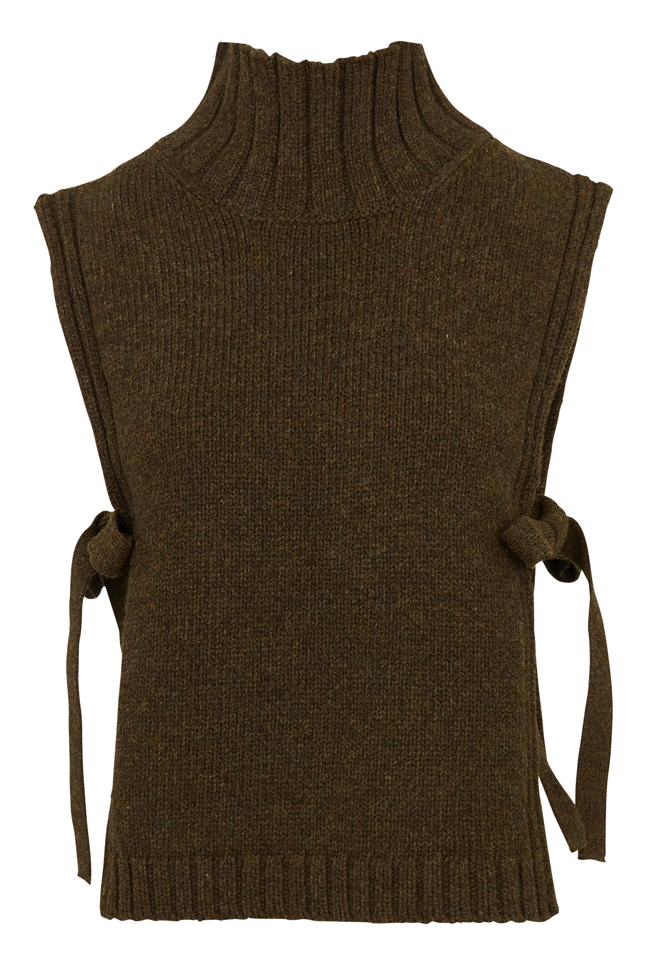 High-neck wool-blend half-shirt SOEUR Khaki