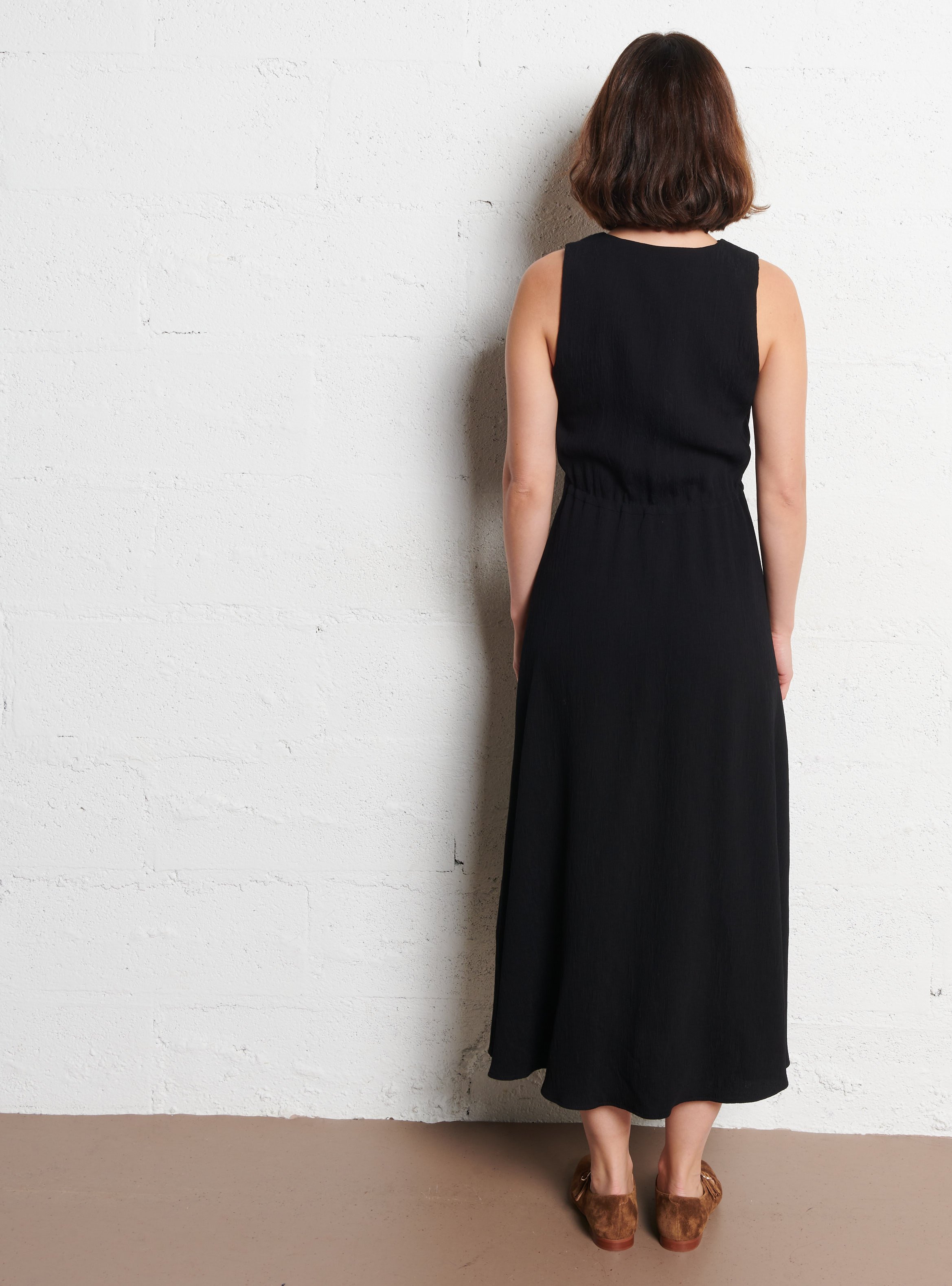 Robe midi col v  MAISON 123 Noir