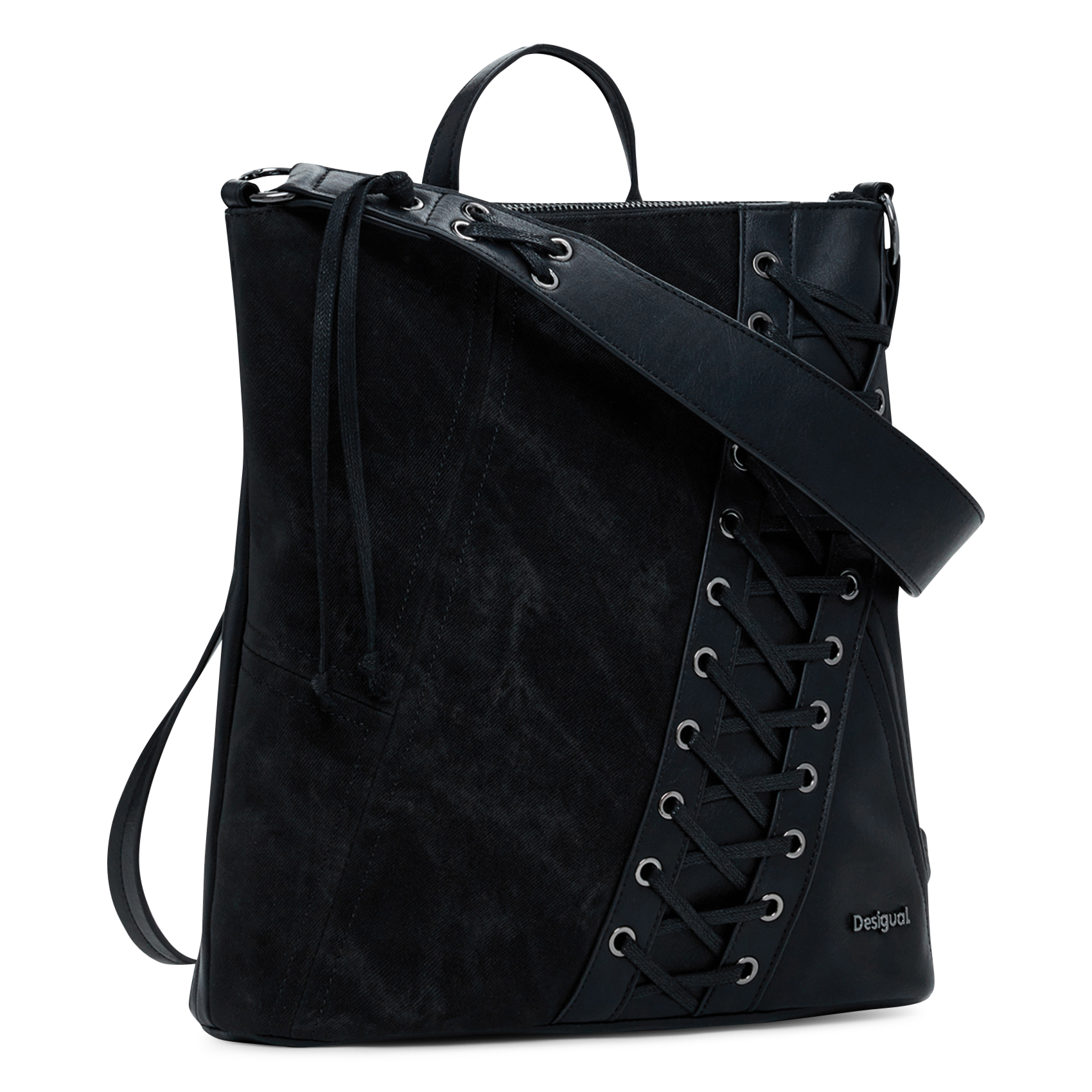 Sac à dos tressé effet cuir DESIGUAL Noir