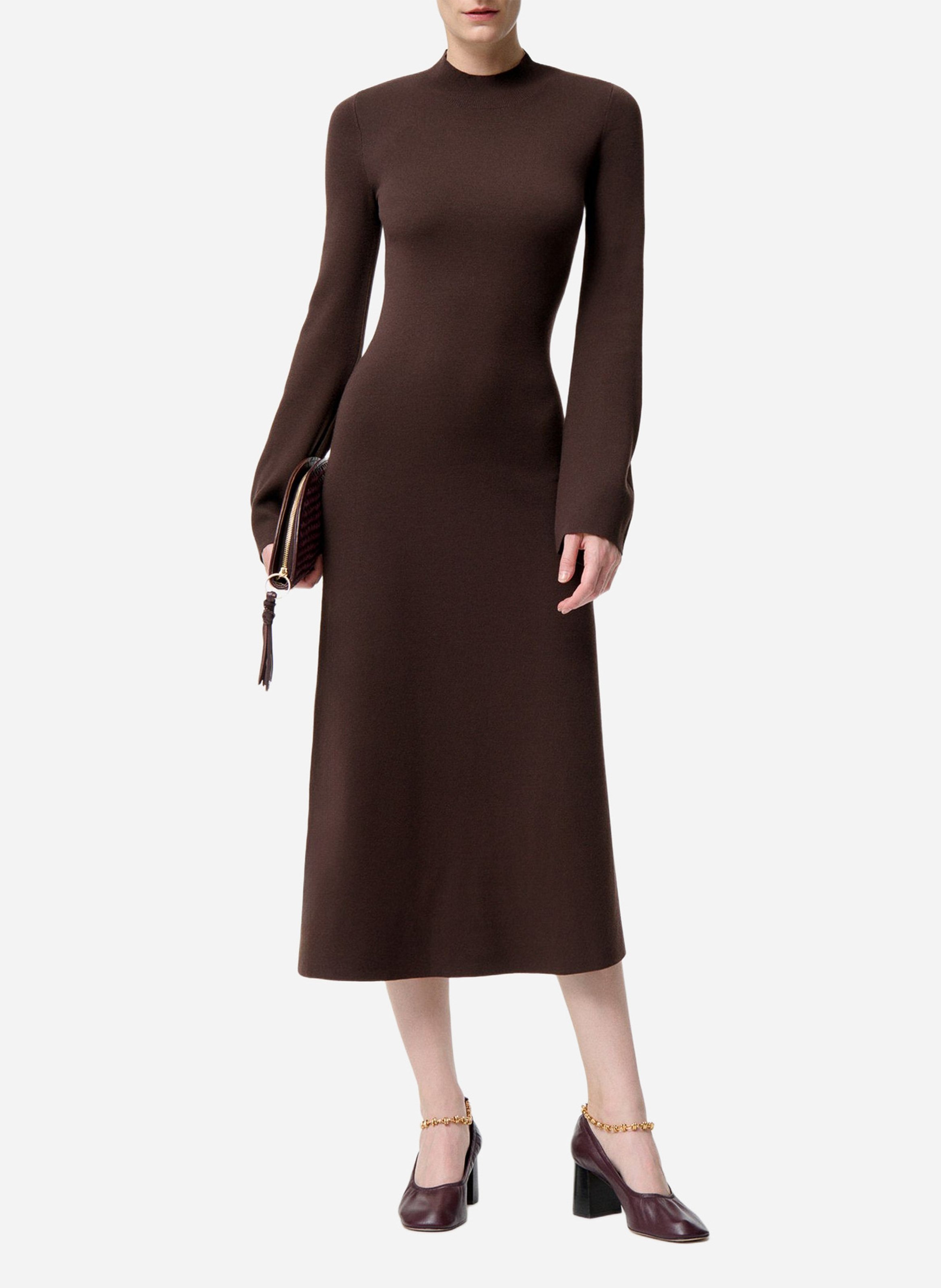 Long high-neck dress VANESSA BRUNO Brown