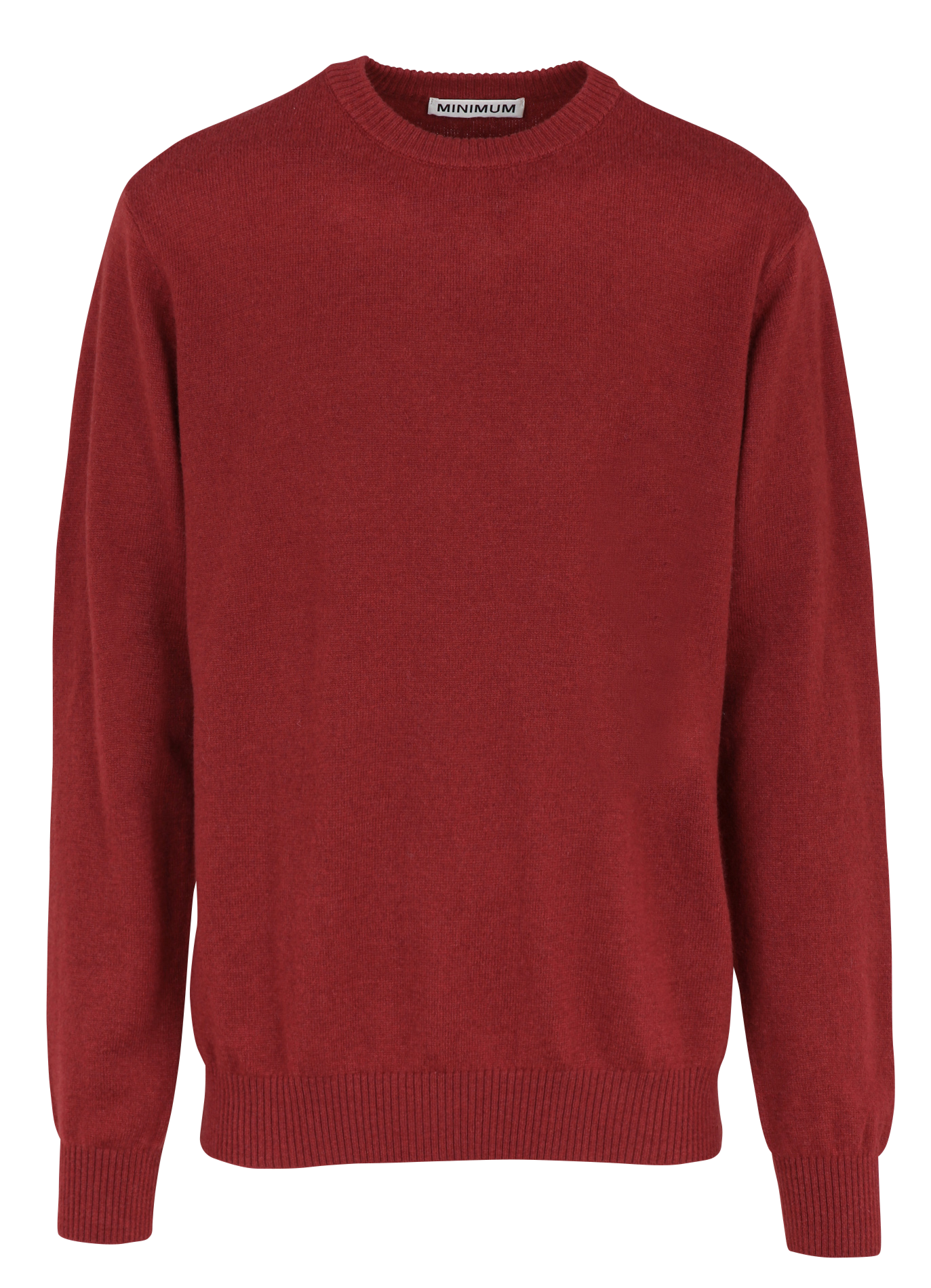 Round-neck wool-blend straight-cut sweater MINIMUM Red
