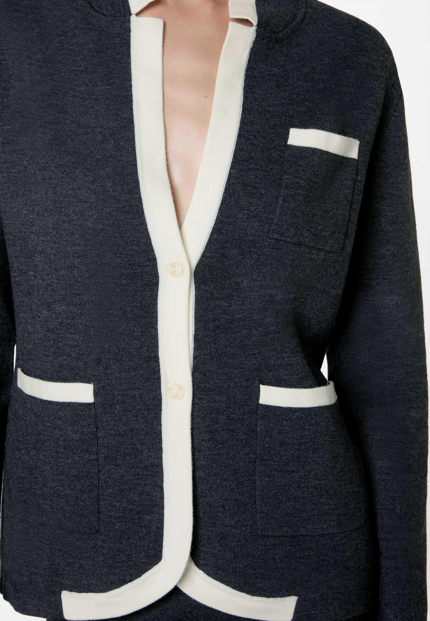 Two-tone double-faced knit jacket RODIER Grey