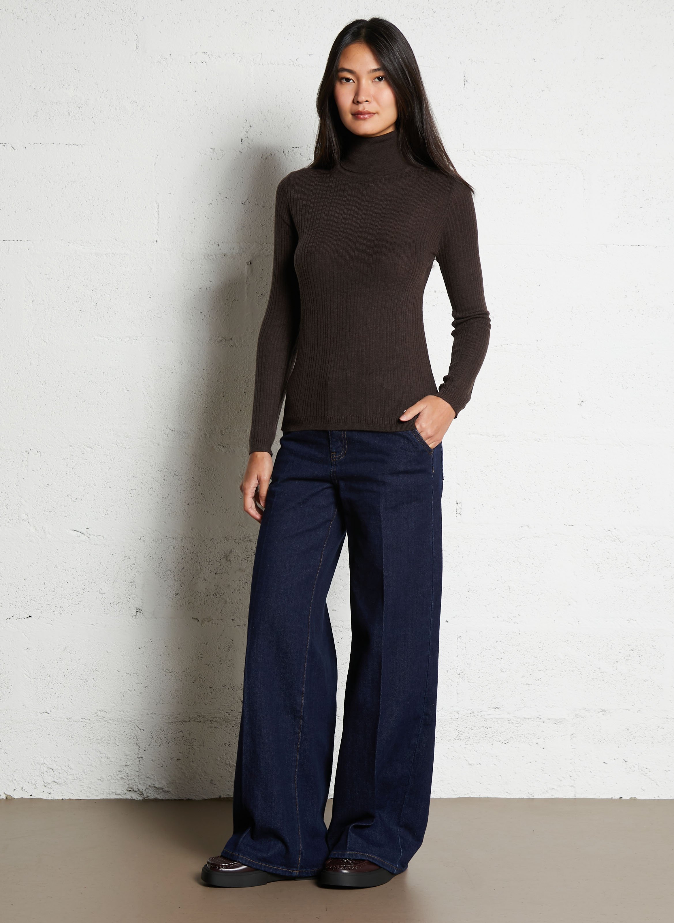 Jean large taille haute en coton mélangé LA PETITE ETOILE Bleu