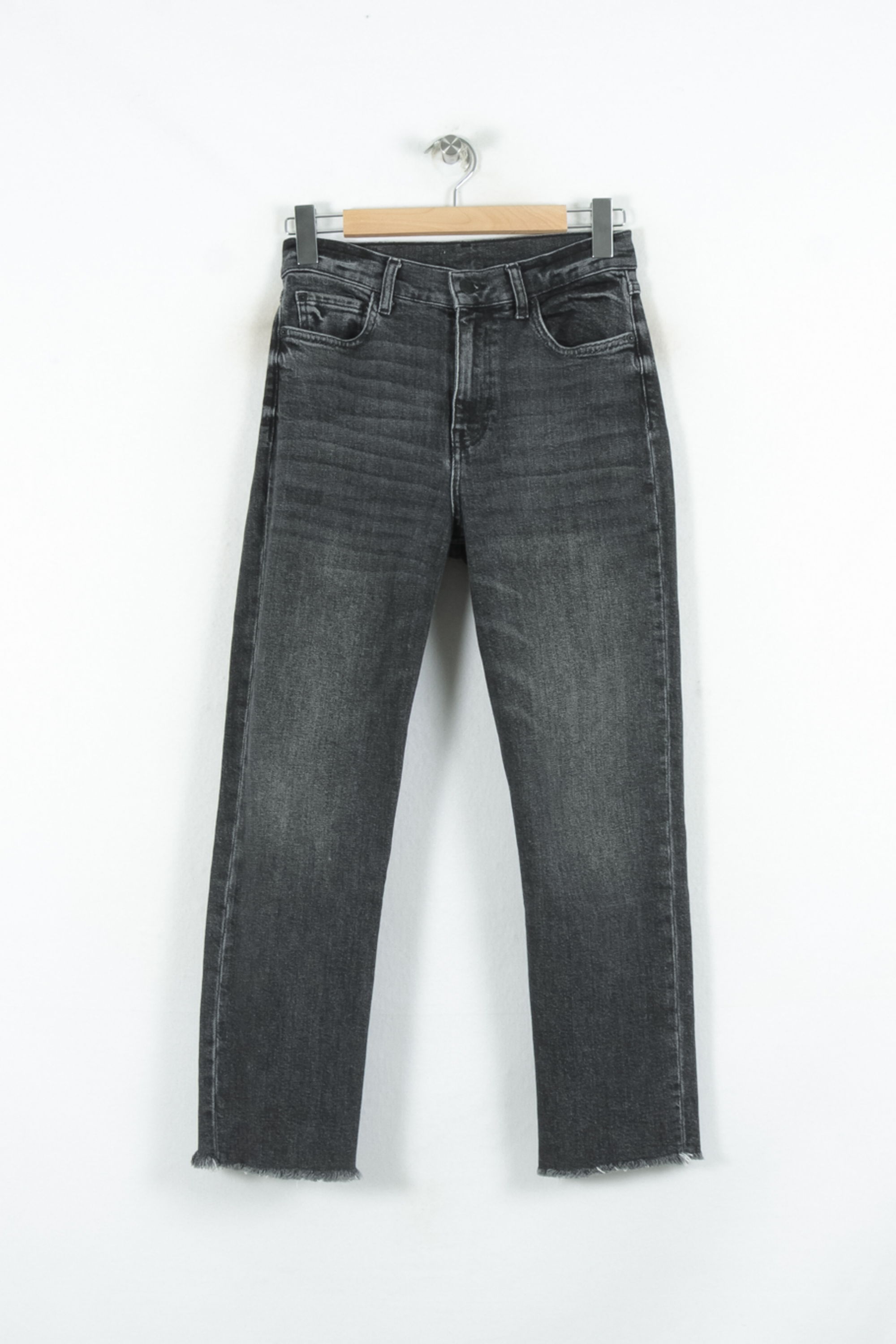 Cropped slim jeans with studs STELLA FOREST - SECONDE MAIN Black