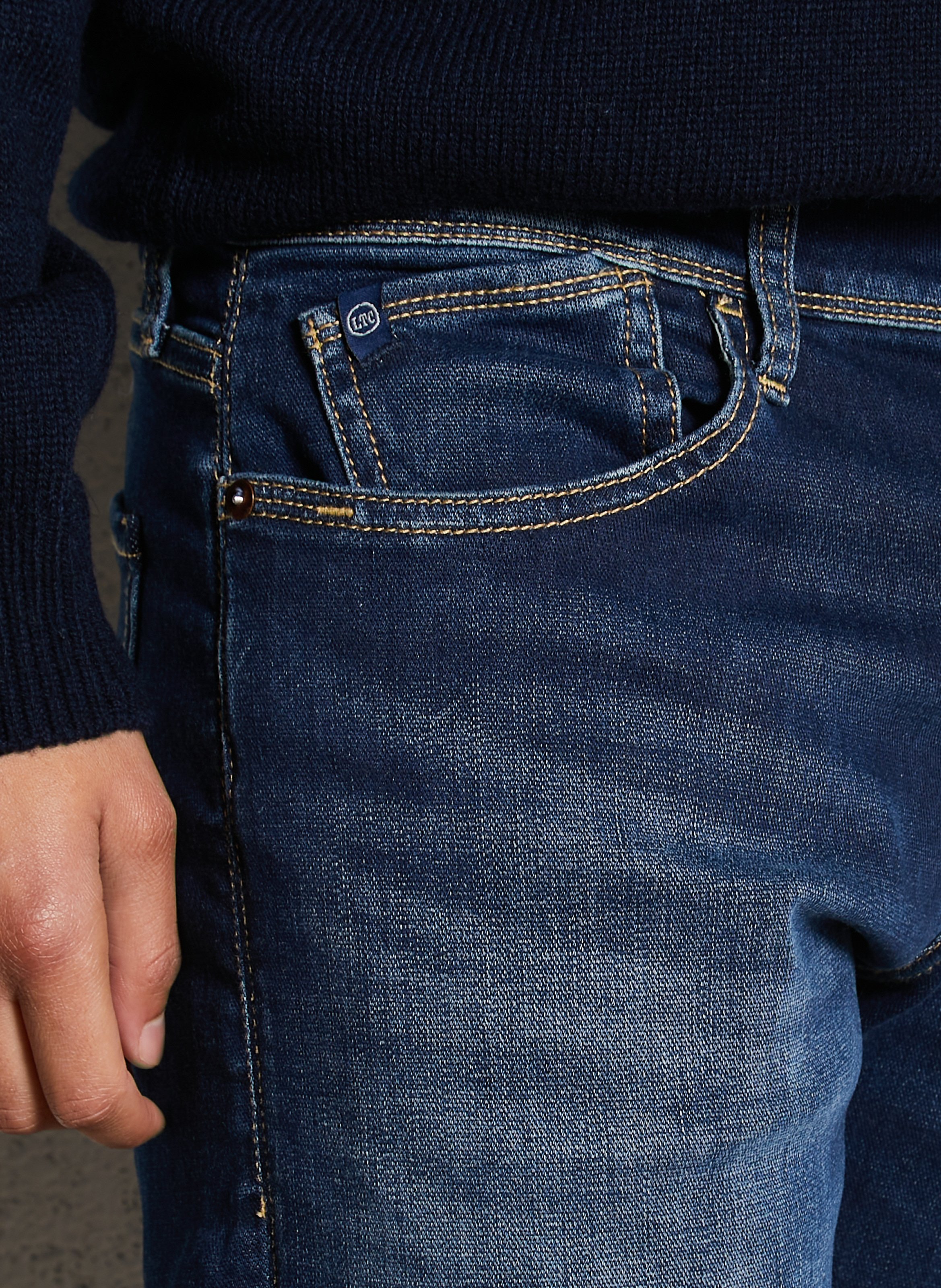 Fitted cotton blend jeans LE TEMPS DES CERISES Blue