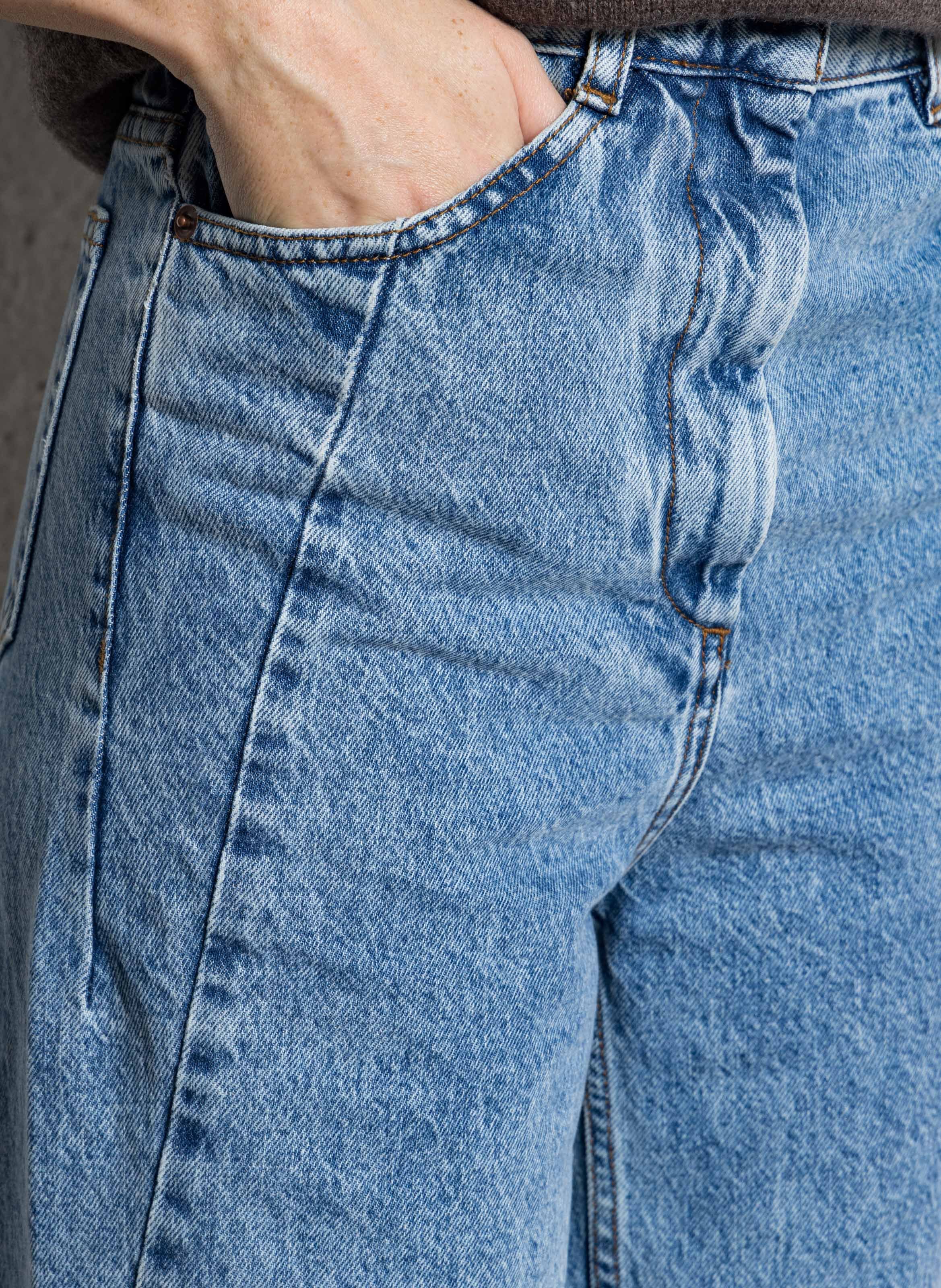 Jean évasé taille haute en coton MARGAUX LONNBERG Bleu