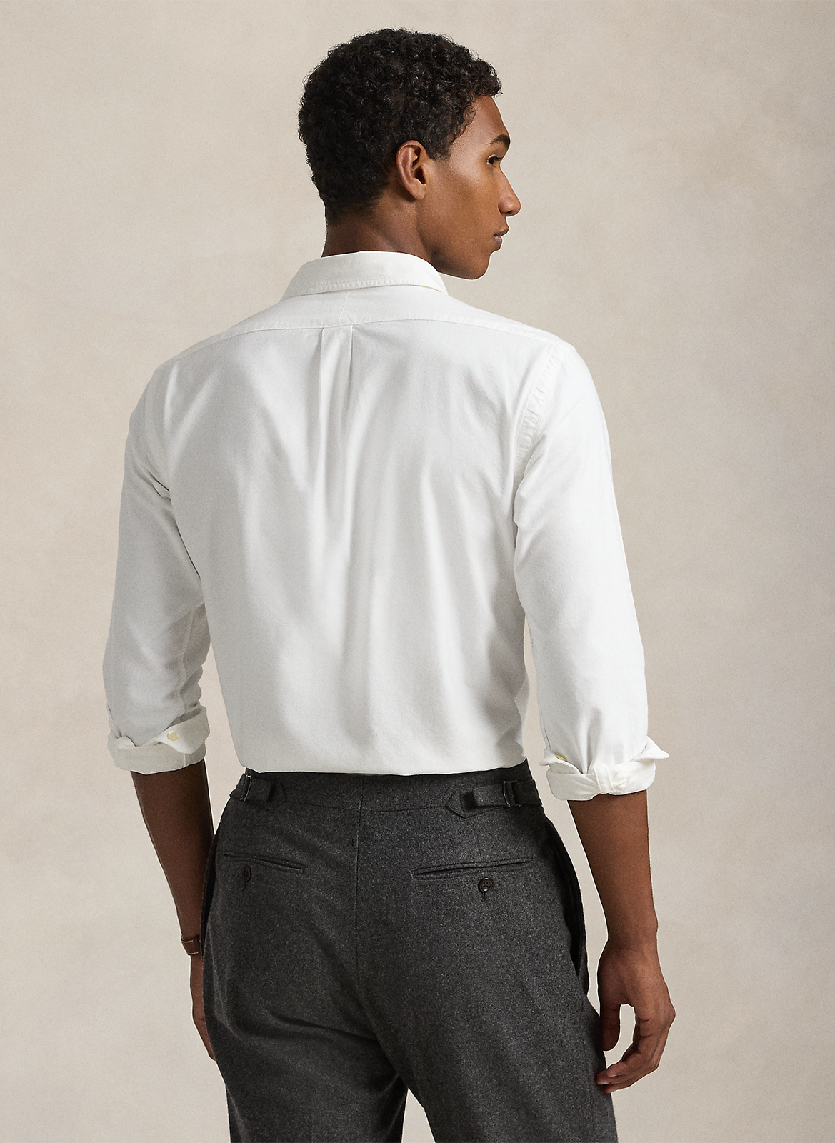 Slim-fit cotton shirt with button-down collar and Pony Player POLO RALPH LAUREN White