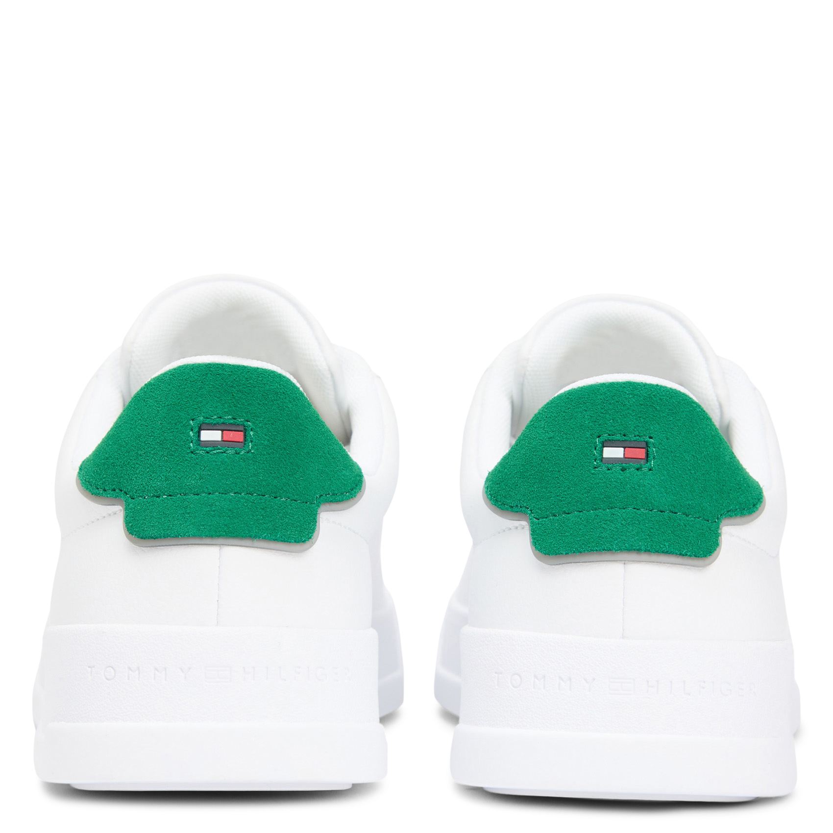 Low-top leather mix sneakers White