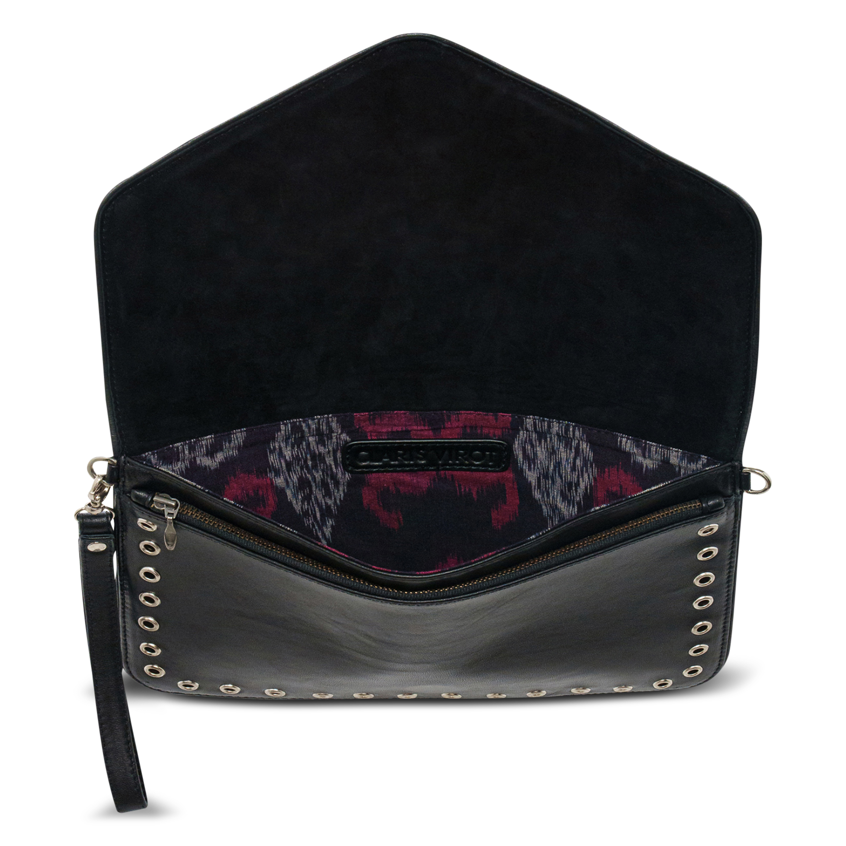 Pochette en cuir mélangé CLARIS VIROT Noir