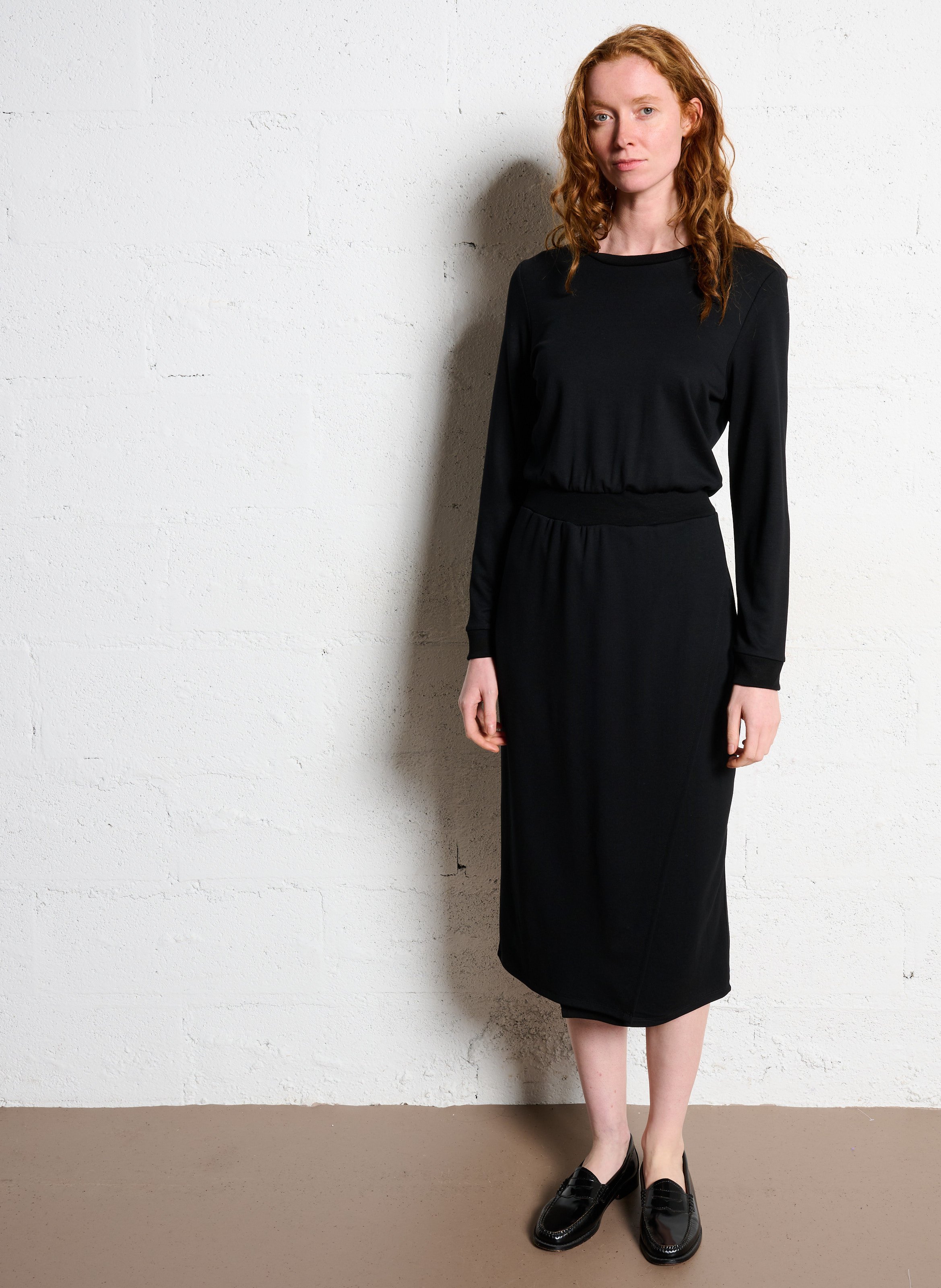 Long fleece dress I CODE Black