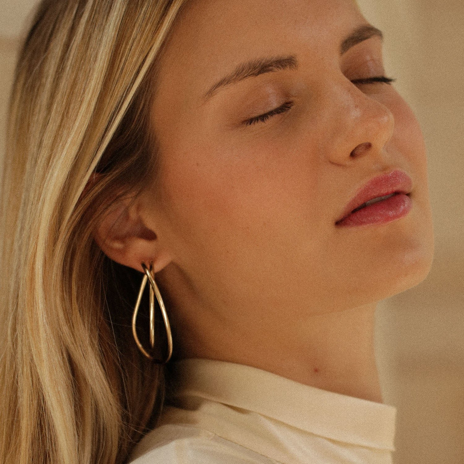 Paire de créoles, argent recyclé MAYRENA Doré