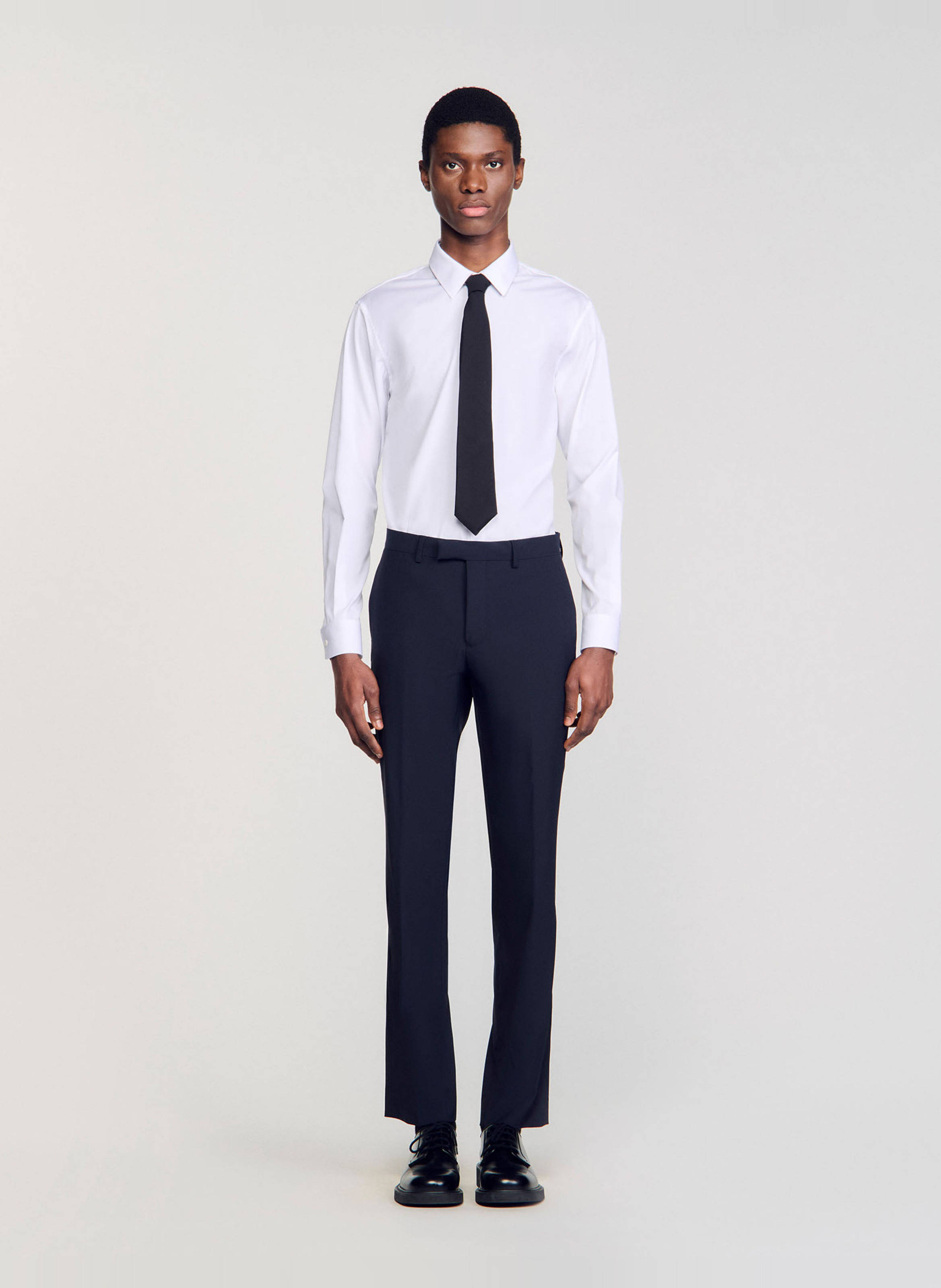 Pantalon de costume en laine mélangée SANDRO Bleu