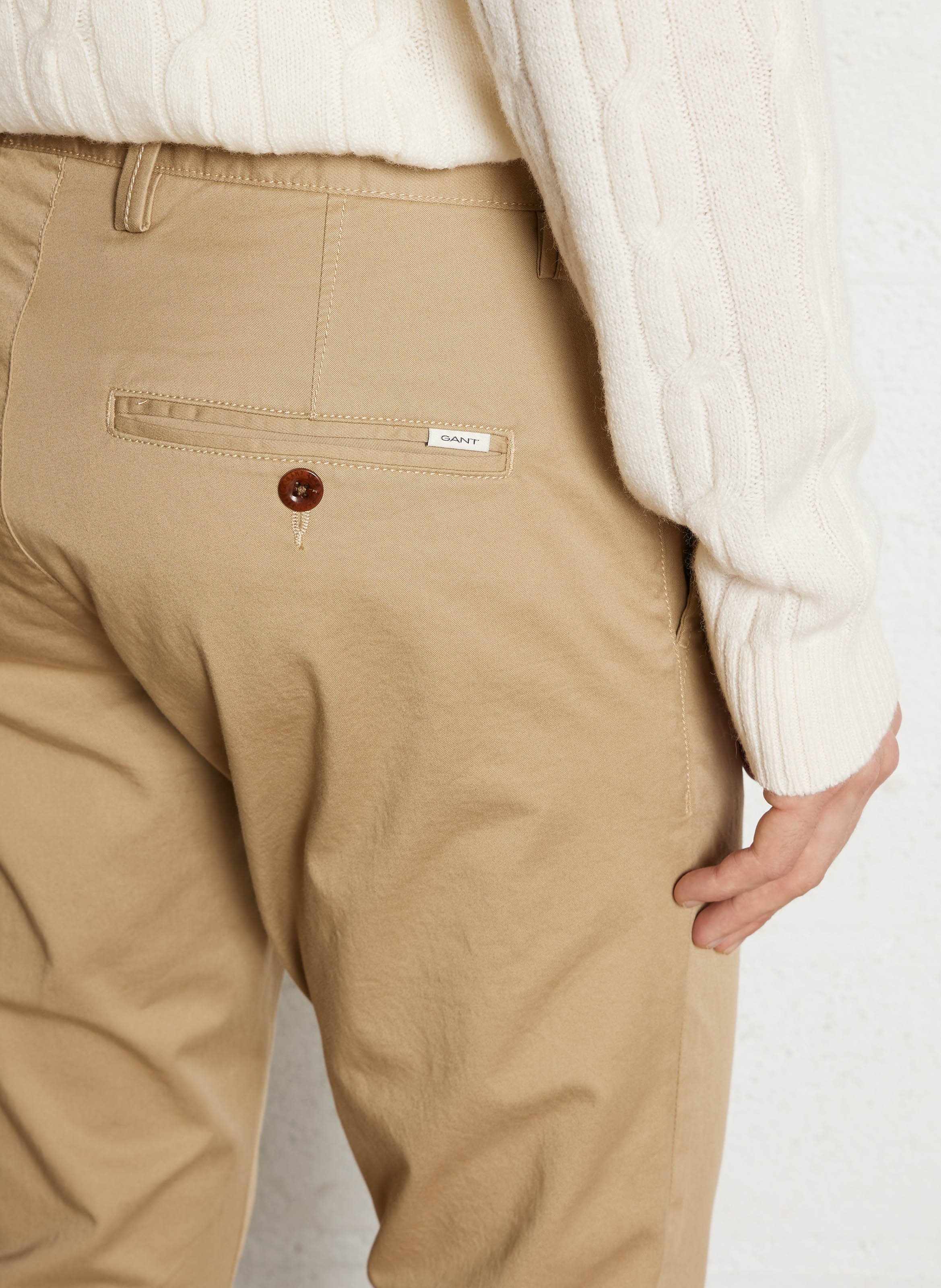 Slim-fit broek - biologische-katoenblend GANT Groen