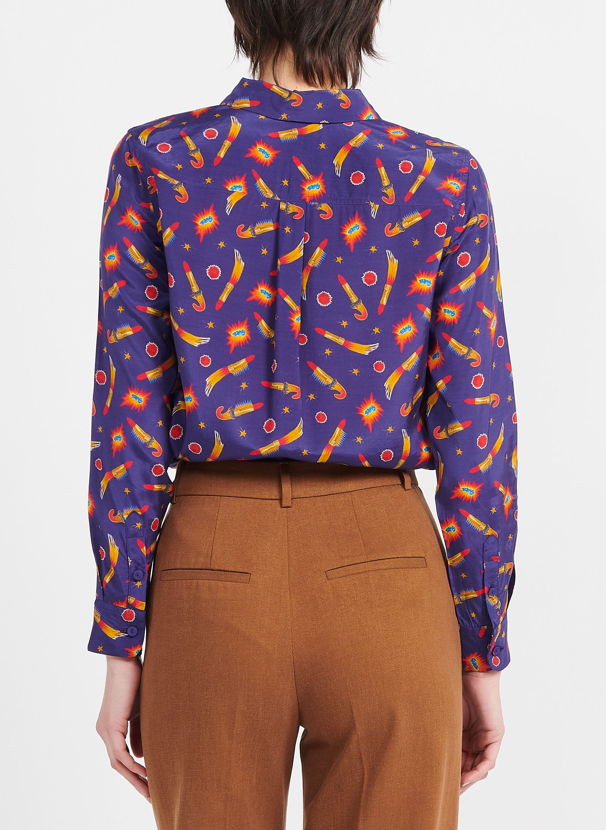 Printed shirt with classic collar SOI PARIS Blue
